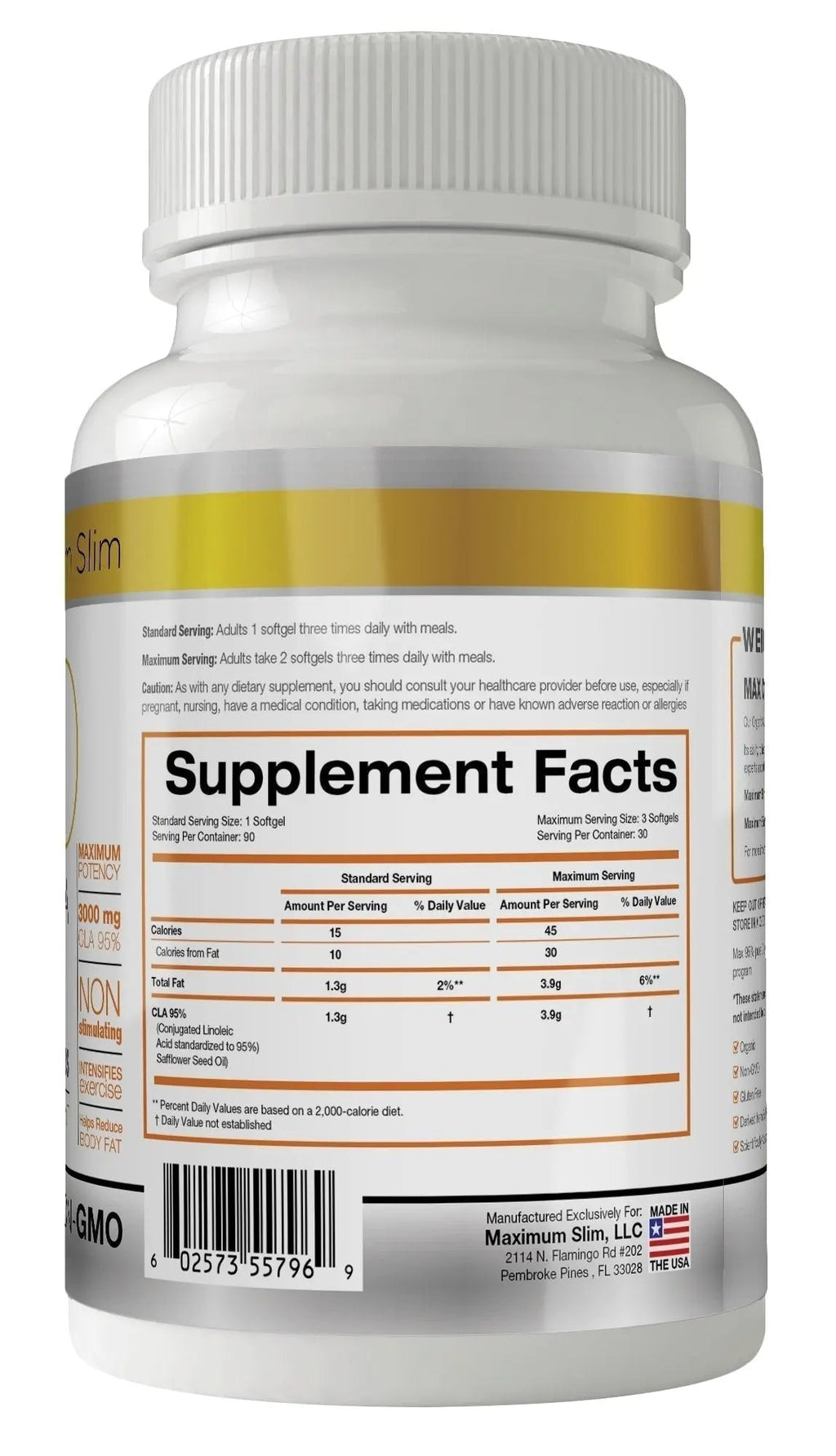 MAX CLA 3000, High Potency, Natural Weight Loss Exercise Enhancement, Increase Lean Maximum Slim Au supplements