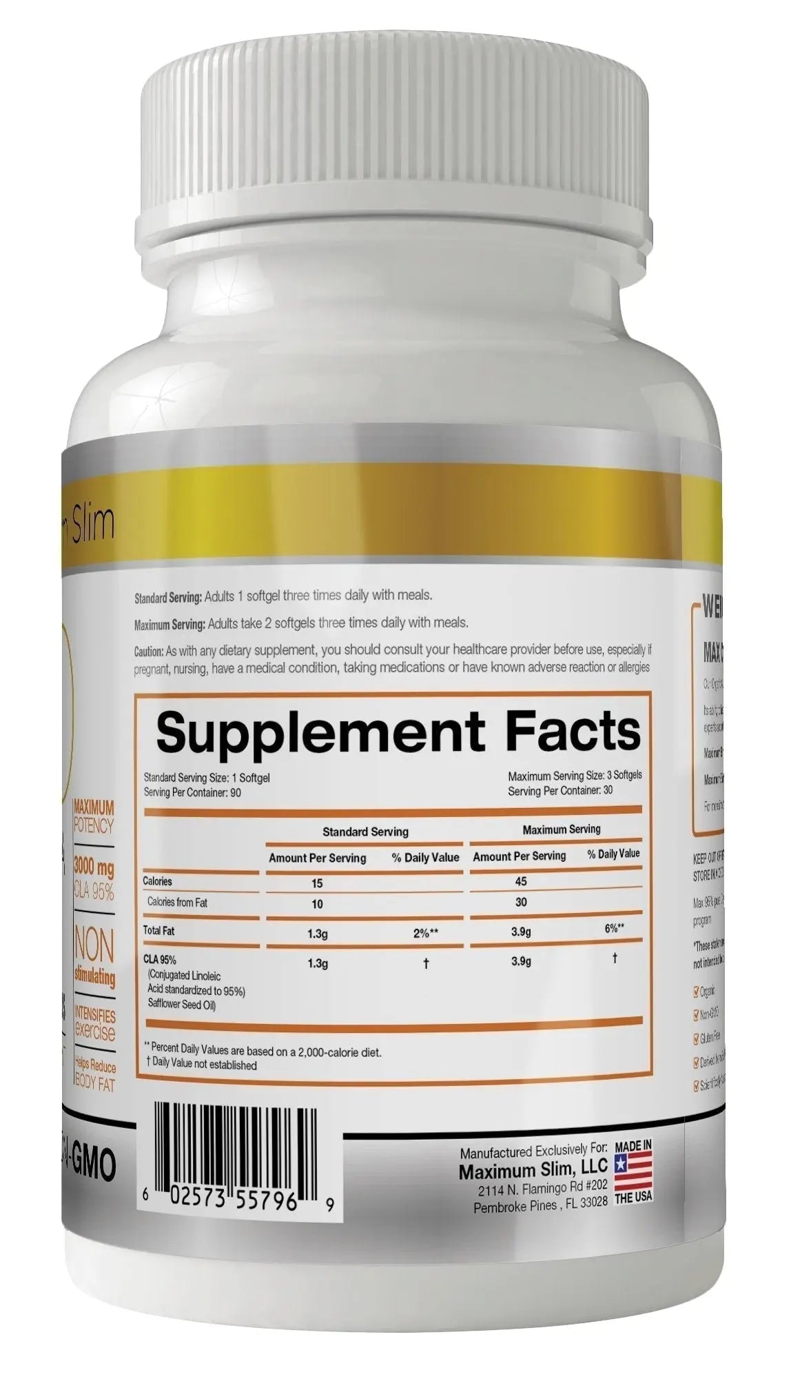 MAX CLA 3000, High Potency, Natural Weight Loss Exercise Enhancement, Increase Lean Maximum Slim Au supplements