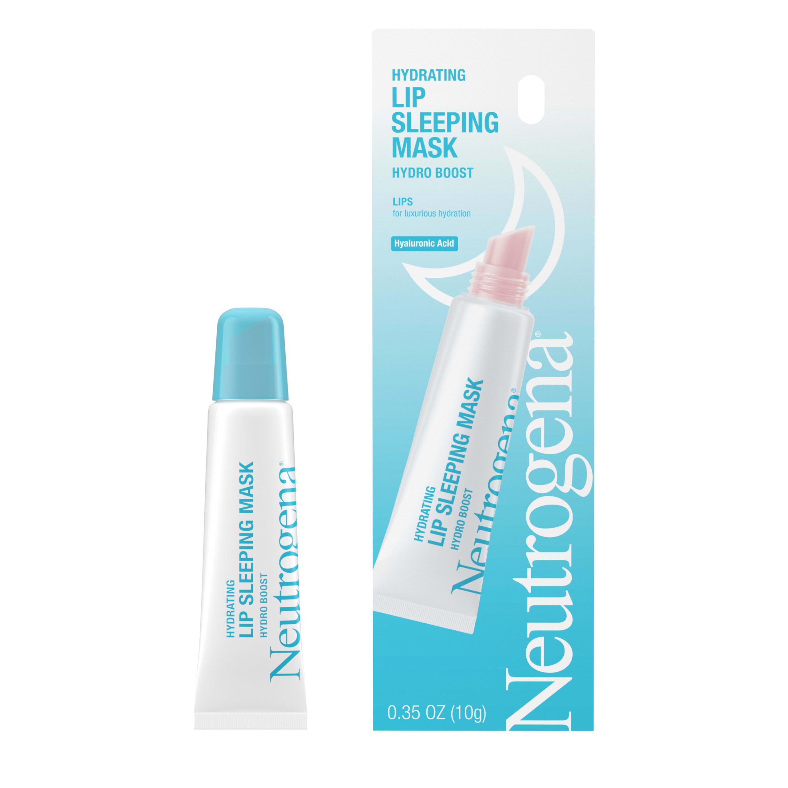 Neutrogena Hydro Boost Hydrating Lip Sleeping Mask with Hyaluronic Acid, Clear Overnight and Daily Moisturizing Treatment