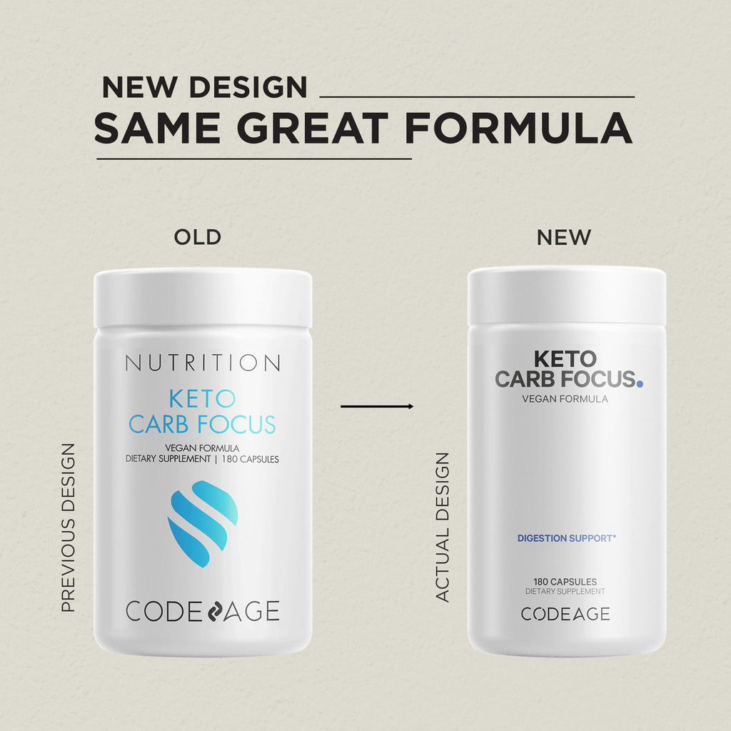Codeage Keto Carb, White Kidney Bean, Green Tea & Cinnamon Bark Supplement, Triple Action Keto Cheat Vegan Pills, Ketogenic, Low Carb Diet Sugar, 3 Months Supply, Non-GMO, Gluten-Free, 180 Capsules Codeage Au supplements