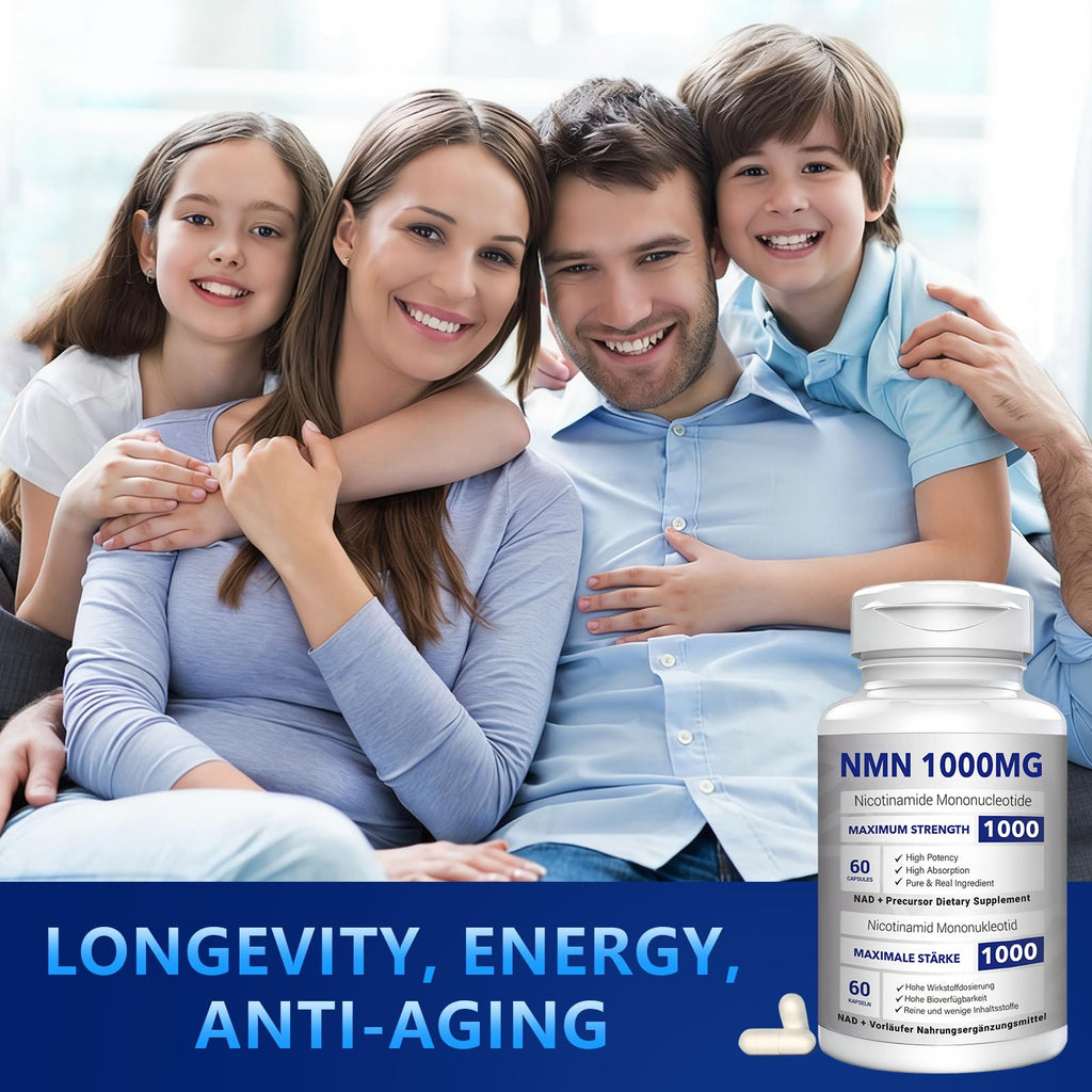 NMN 1000mg Per Serving Maximum Strength - 99% Pure NMN (Nicotinamide Mononucleotide) for NAD, Cell, Immune, Energy, Anti-Aging & Longevity, Stabilized NMN Supplements 1000mg - 60 Veggie Capsules CFUKING Au supplements