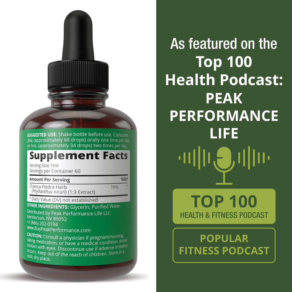 Chanca Piedra Liquid Drops. Stone Breaker - Advanced Kidney Stones Dissolver & Gallbladder Cleanse Support Supplement. USA Tested Chanca-Piedra Stonebreaker. Sugar Free, Gluten Free, Herbal Tincture Peak Performance Au supplements