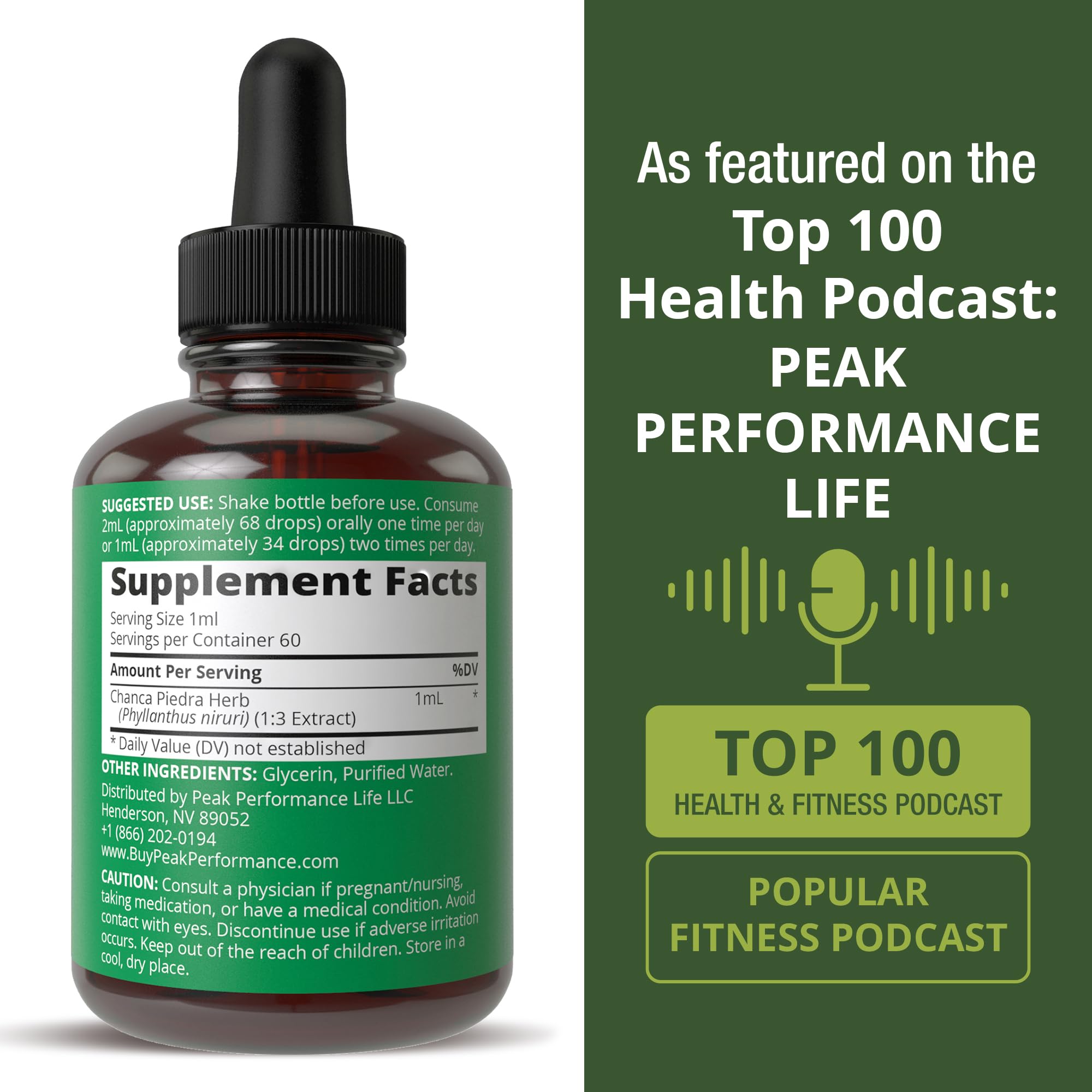 Chanca Piedra Liquid Drops. Stone Breaker - Advanced Kidney Stones Dissolver & Gallbladder Cleanse Support Supplement. USA Tested Chanca-Piedra Stonebreaker. Sugar Free, Gluten Free, Herbal Tincture Peak Performance Au supplements