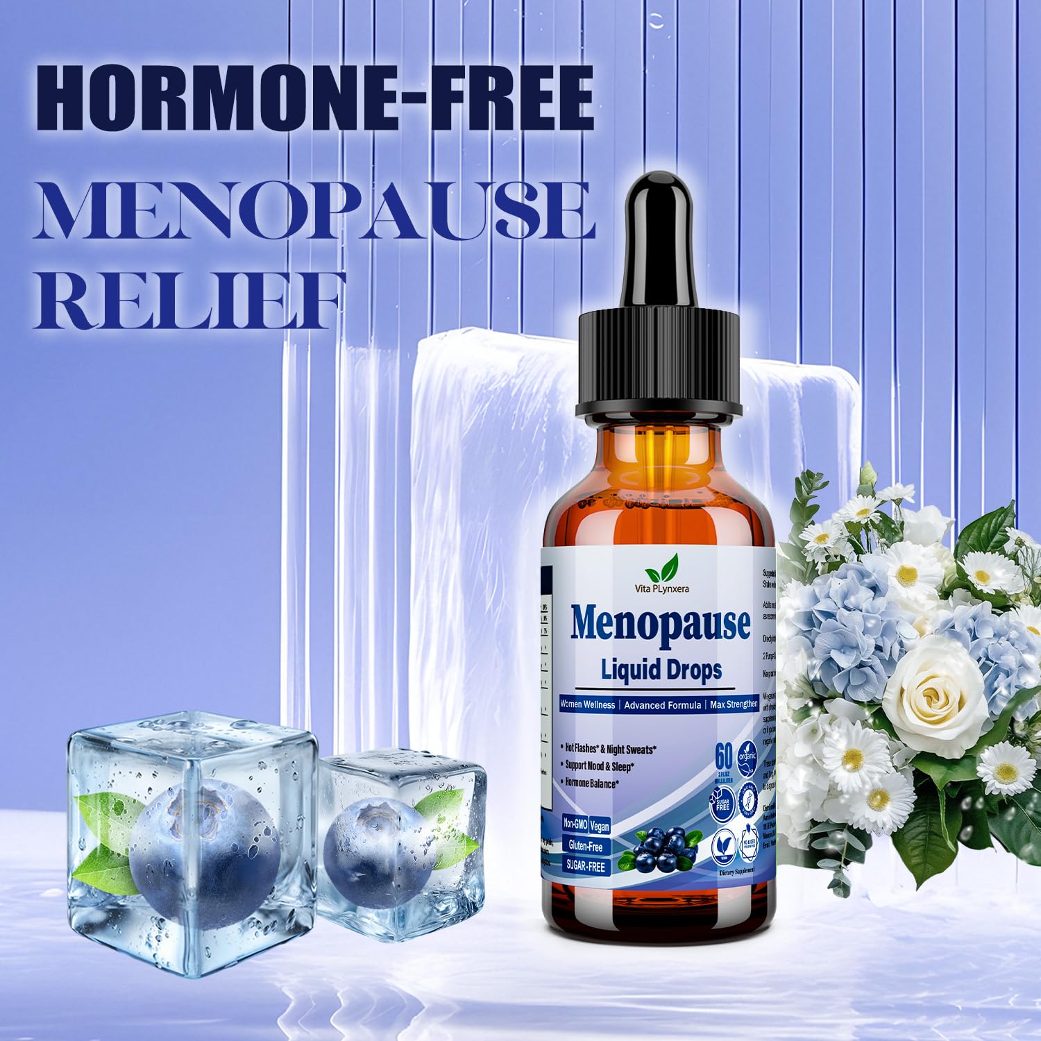 Menopause Supplements Liquid Drops, 8-in-1 Menopause Vitamin w. Black Cohosh, Ashwagandha, D3 B6 Multivitamin for Hot Flash, Night Sweats, Hormone Balance & Mood Support for Women Over 40 Vita PLynxera Au supplements