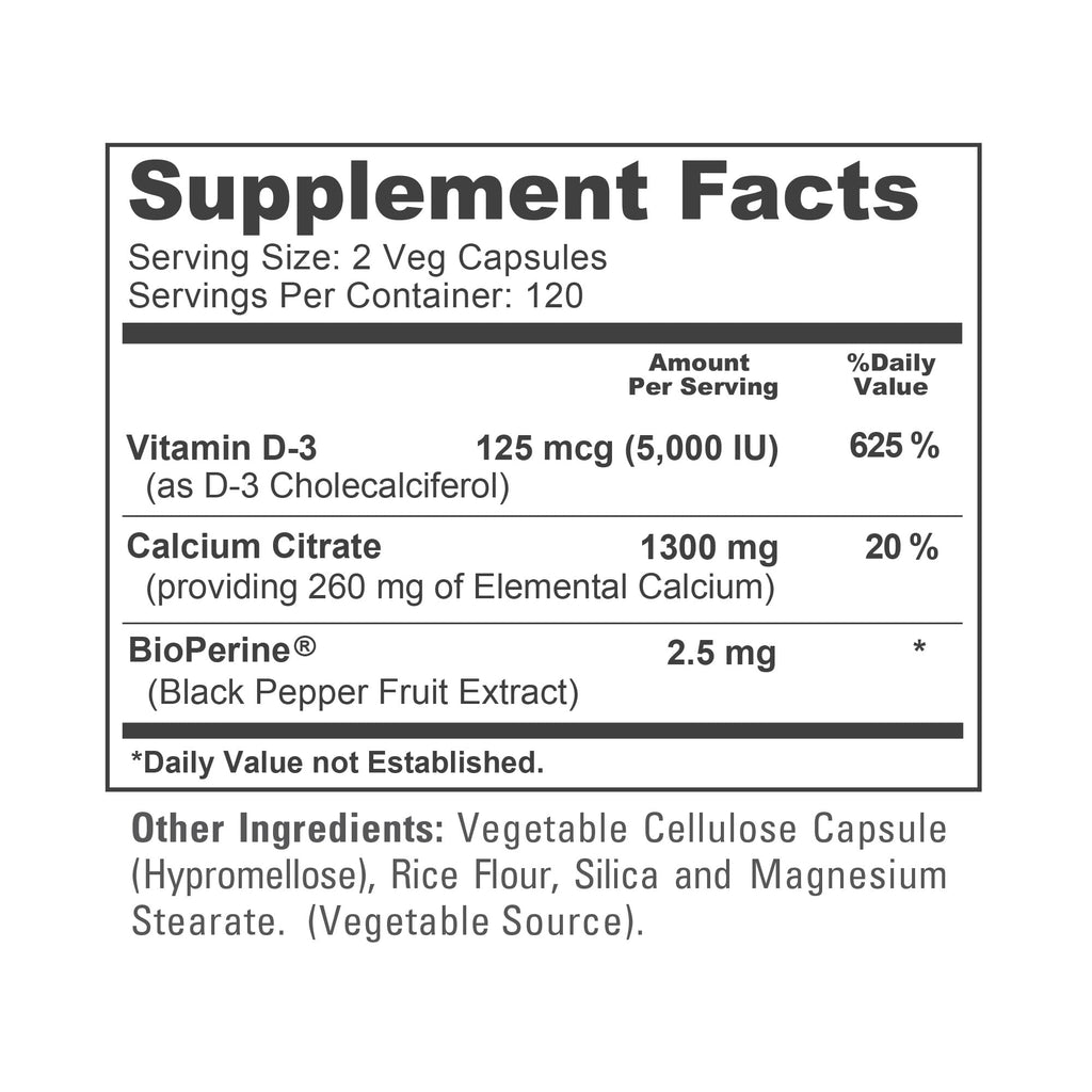 NusaPure Super Calcium with Vitamin D 3 & Calcium Citrate - Suitable for Vegetarian/Vegan, Non - GMO - 1300mg - 240 Capsules NusaPure Au supplements