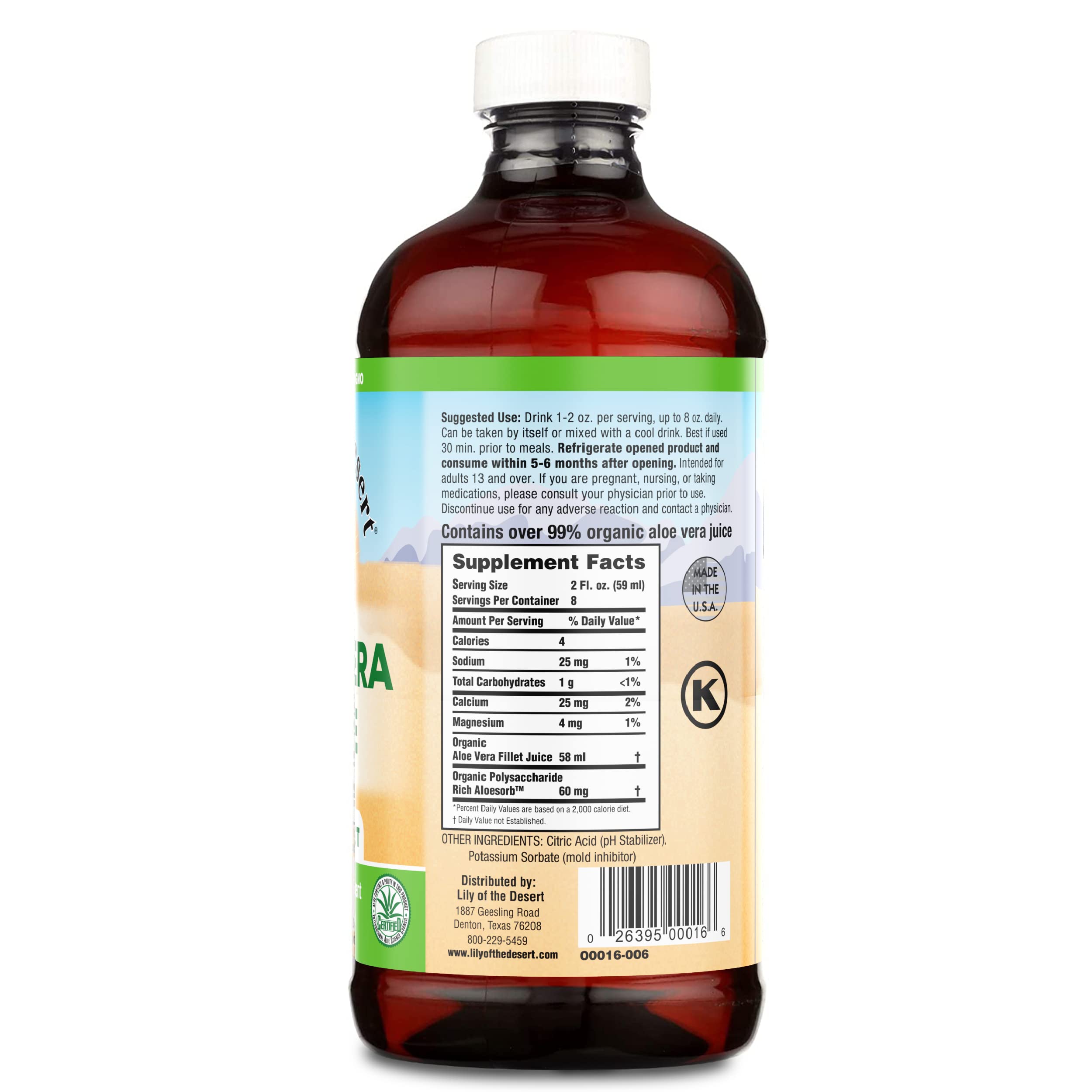 Lily of the Desert Organic Aloe Vera Juice – Inner Fillet, 16 fl oz