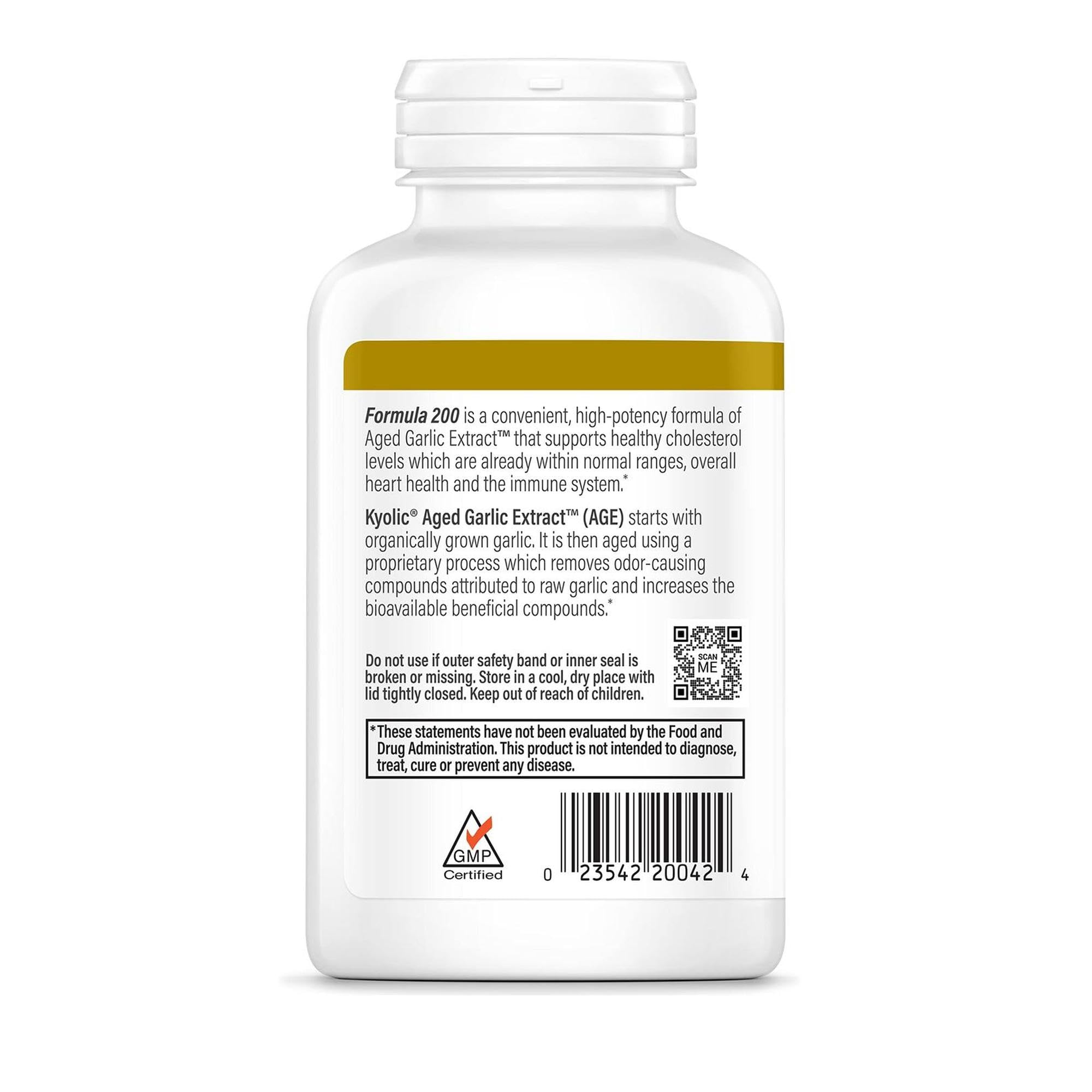 Kyolic Aged Garlic Extract Formula 200, Cardiovascular & Immune*, Reserve, 120 Capsules