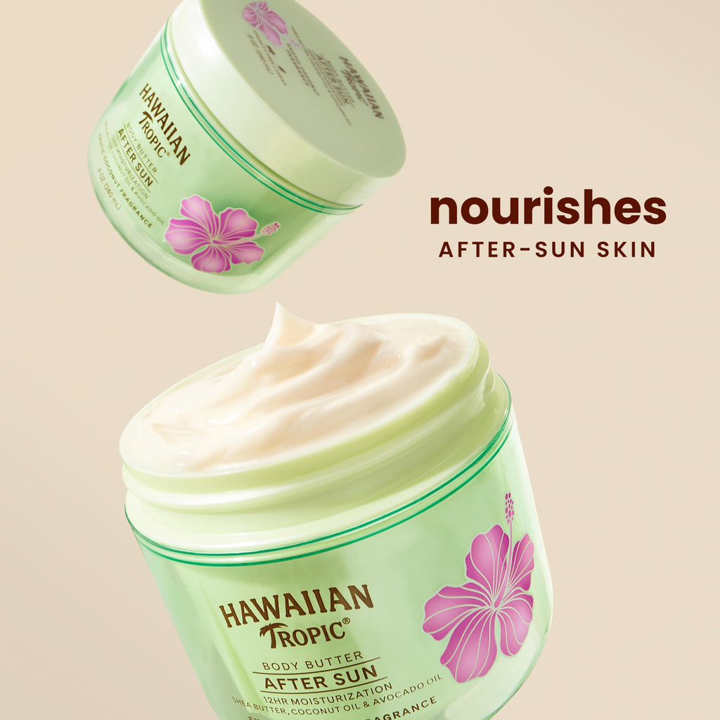 Hawaiian Tropic After Sun Body Butter with Coconut Oil, 8oz, After Sun Lotion, Moisturizing Body Lotion, After Sun Moisturizer