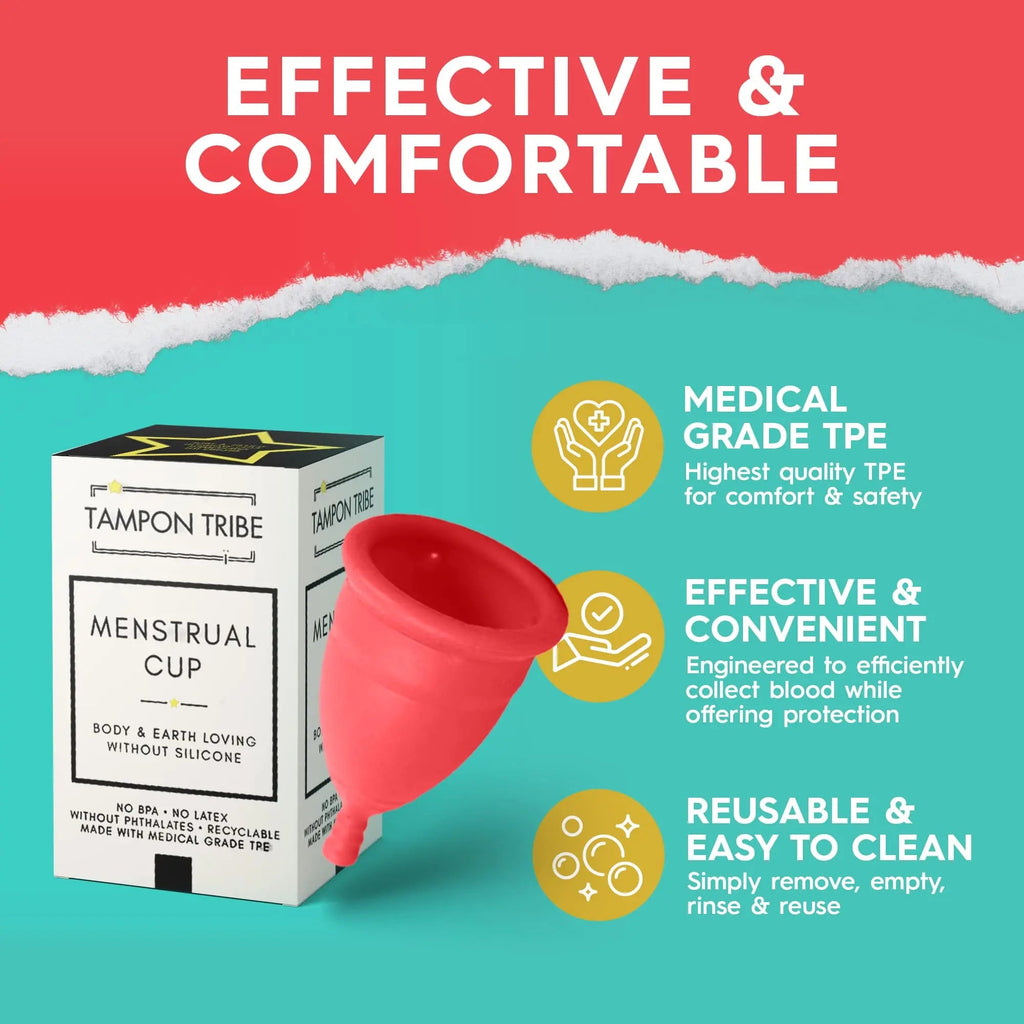 Tampon Tribe - Reusable Menstrual Cup, Easy to Clean TPE-Based Period Essential, Silicone-Free Tampon Tribe Au supplements