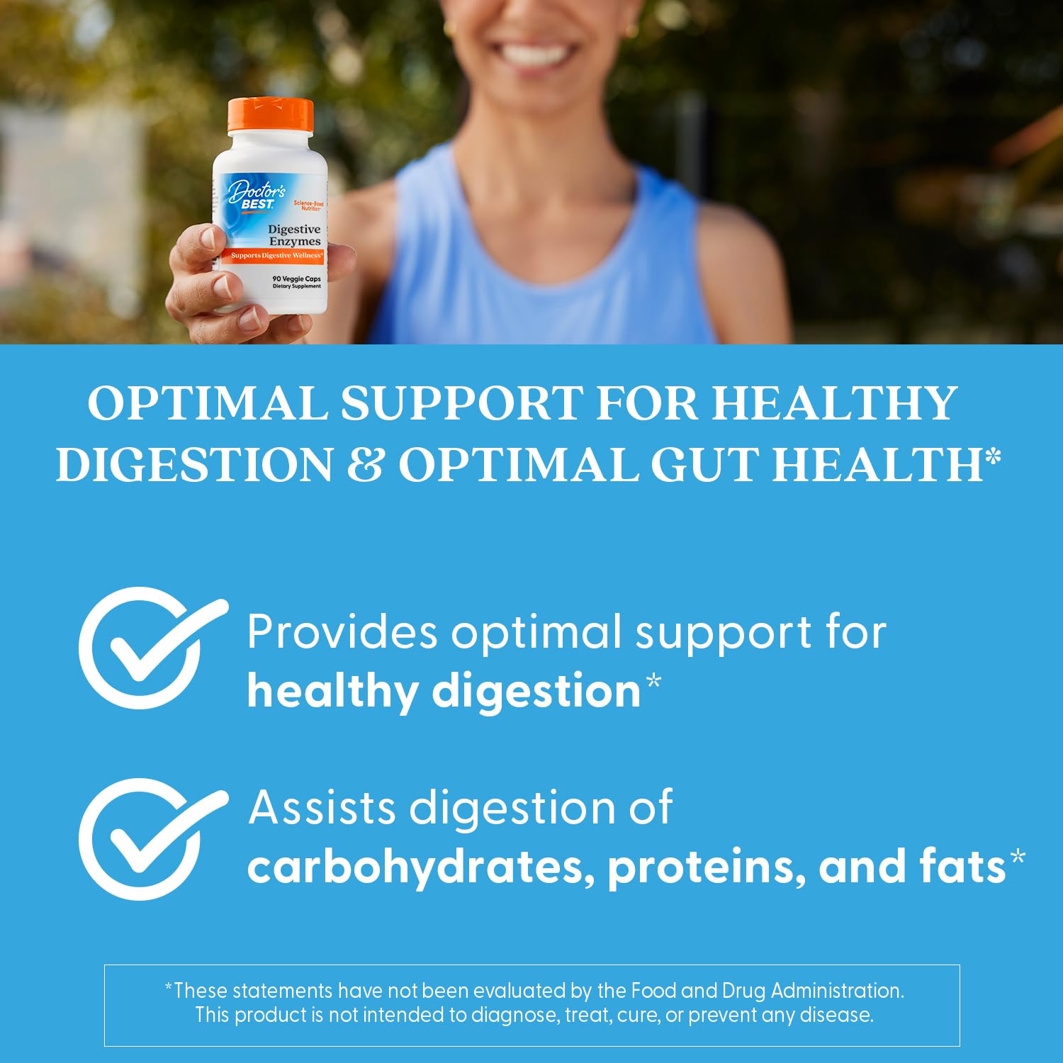 Doctor's Best Digestive Enzymes Supplement for Women & Men - Supports Gut Health, Digestion, & Overall Wellness, Formulated with Amylase, Super Enzyme Blend