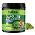 NATURELO Raw Greens Superfood Powder 240 Grams, Mixed Berry - Supports Energy, Immunity and Detox - Includes Spirulina, Wheat Grass and Organic Greens for Whole Food Nutrition