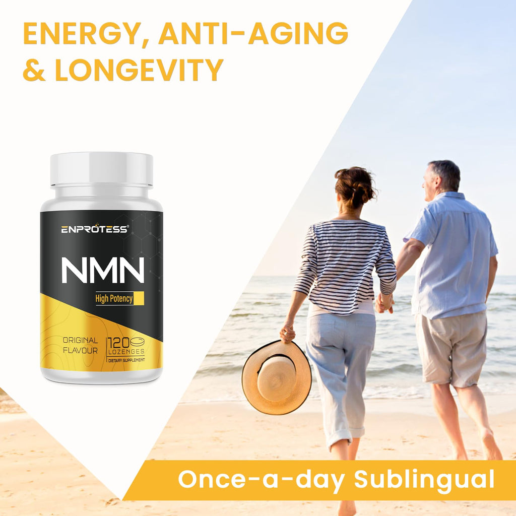 Sublingual NMN 500mg, Max Absorbency & Fast-Acting NMN Supplement（120-Day Supply）, 99% Pure NMN (Nicotinamide Mononucleotide) for NAD, Cell, Immune, Energy, Muscle, Anti-Aging, Longevity, 120 Lozenges Enprotess Au supplements