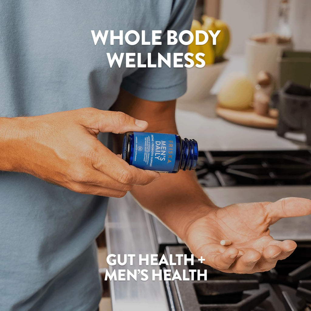 Friska Daily Digestive Enzymes with Probiotics for Men - Helps Break Down Protein, Fat & Carbs, Reduces Bloating & Gas, with Vitamins B6 & B12, 30 Capsules FR!SKA Au supplements