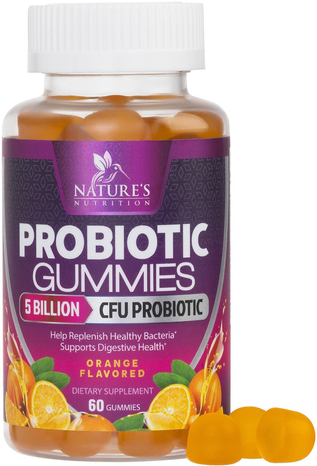 Probiotics for Digestive Health Gummies 5 Billion CFU - 6 Unique Strains for Daily Immune Support & Gut Health, Constipation, Gas & Bloating - Best Probiotic Supplement for Women & Men - 60 Gummies Nature's Nutrition Au supplements