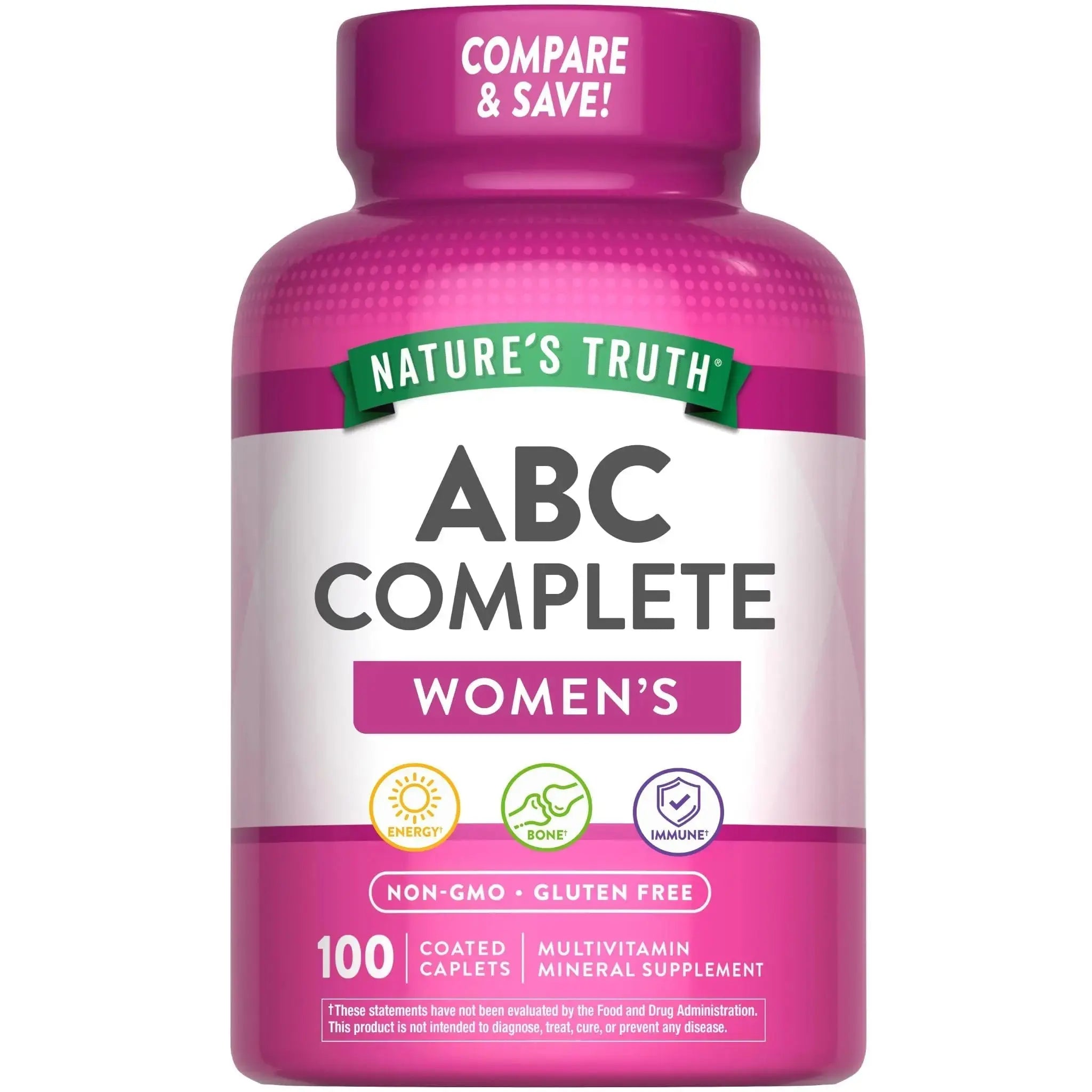 Nature's Truth Multivitamin for Women with Iron | 100 Pills | Non-GMO & Gluten Free Supplement | ABC Complete Nature's Truth Au supplements