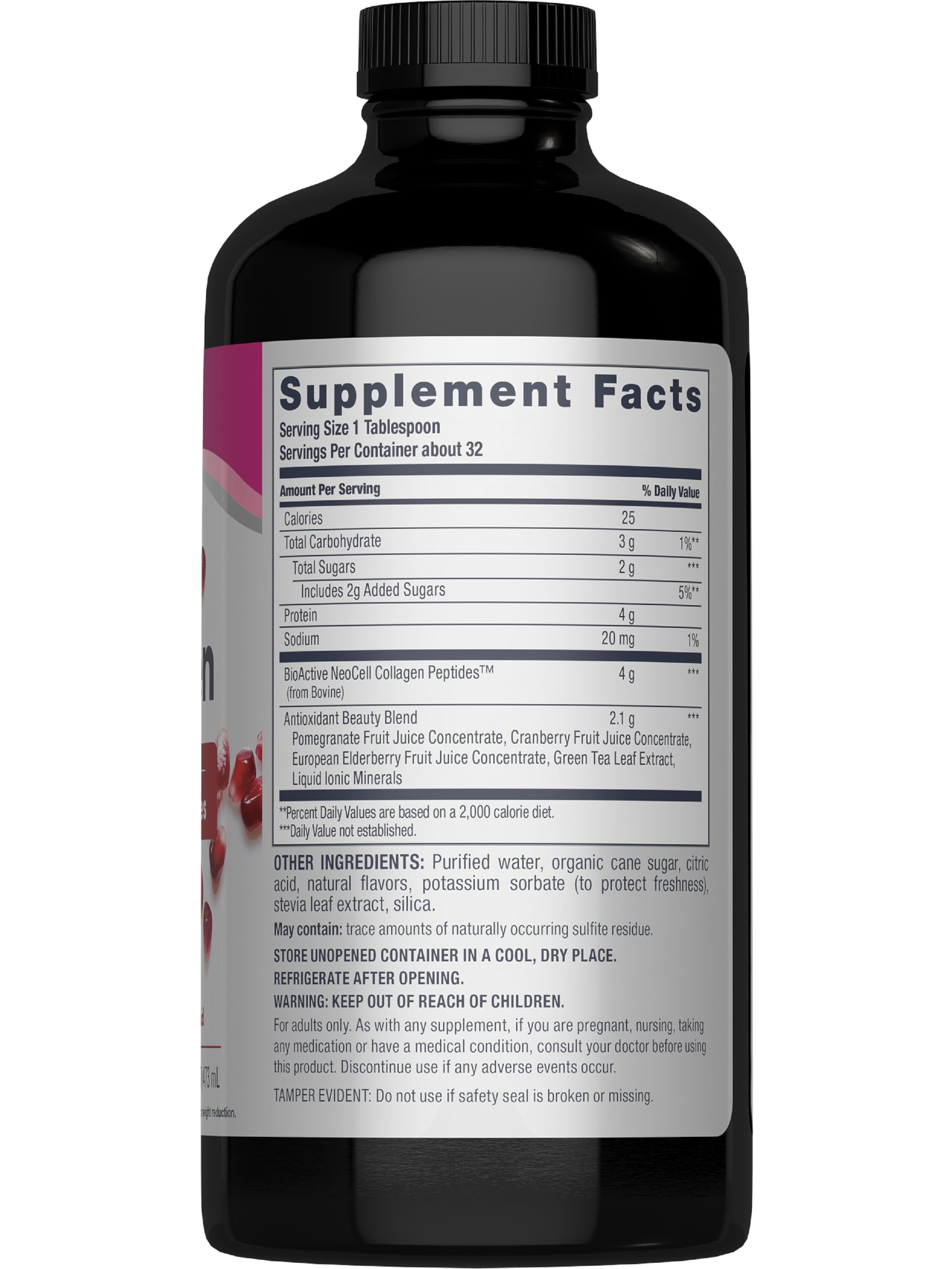 NeoCell Advanced Liquid Collagen | 4000 mg | Pomegranate and Fruit Juice Concentrates | for Women and Men | 16 fl oz