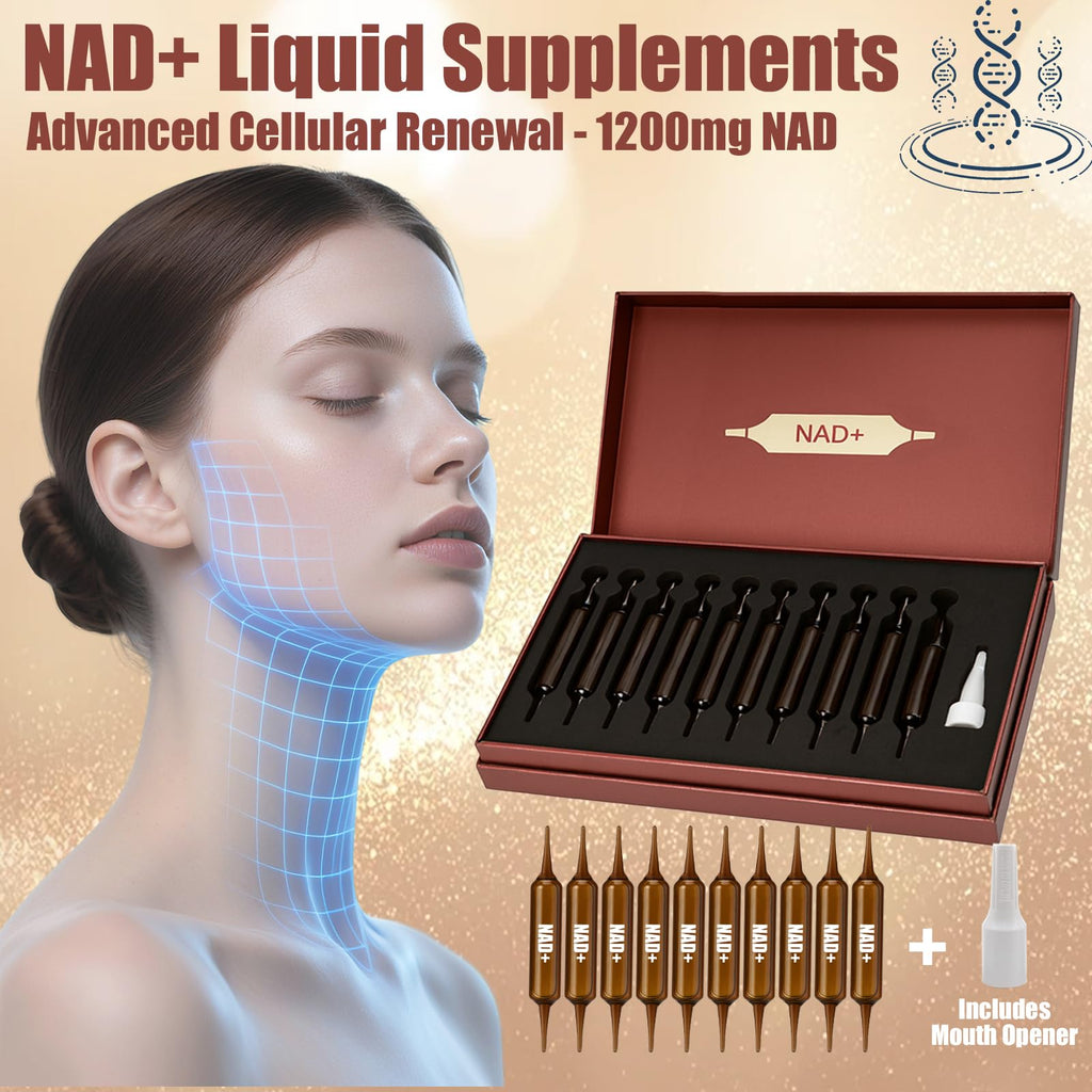 NAD+Advanced Cellular Renewal - 1200mg NAD+Liquid Supplements for Energy & Focus - 10 Vials (1) Lexenic Au supplements