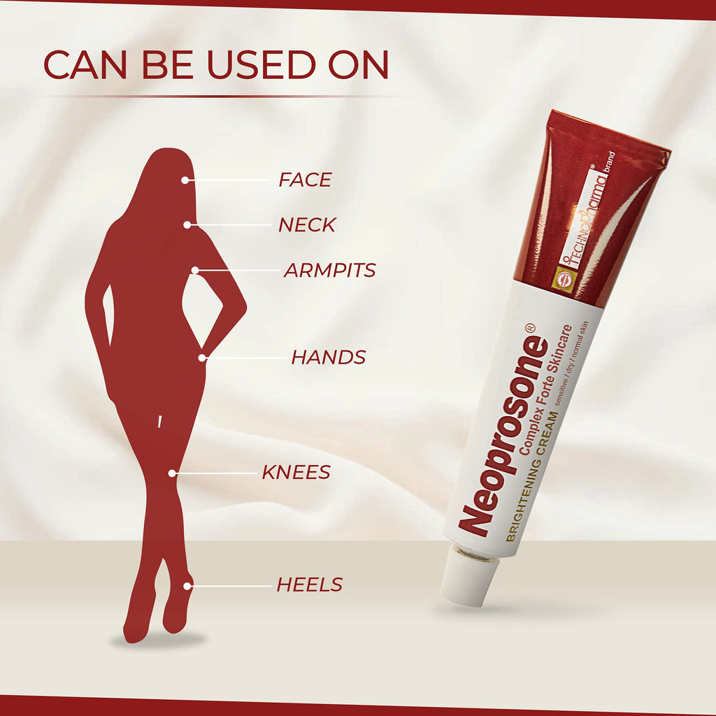 Neoprosone, Skin Brightening Cream | 1.7 Fl oz / 50 ml | Fade Dark Spots on: Face, Elbows