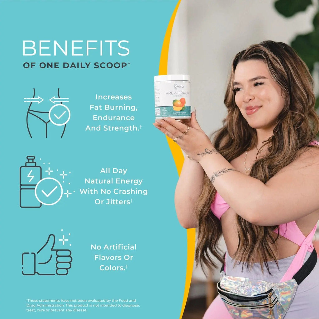 One Sol Pre-Workout for Women, Enhanced Pump & Focus, No Jitters Or Crash, Natural One Sol Au supplements