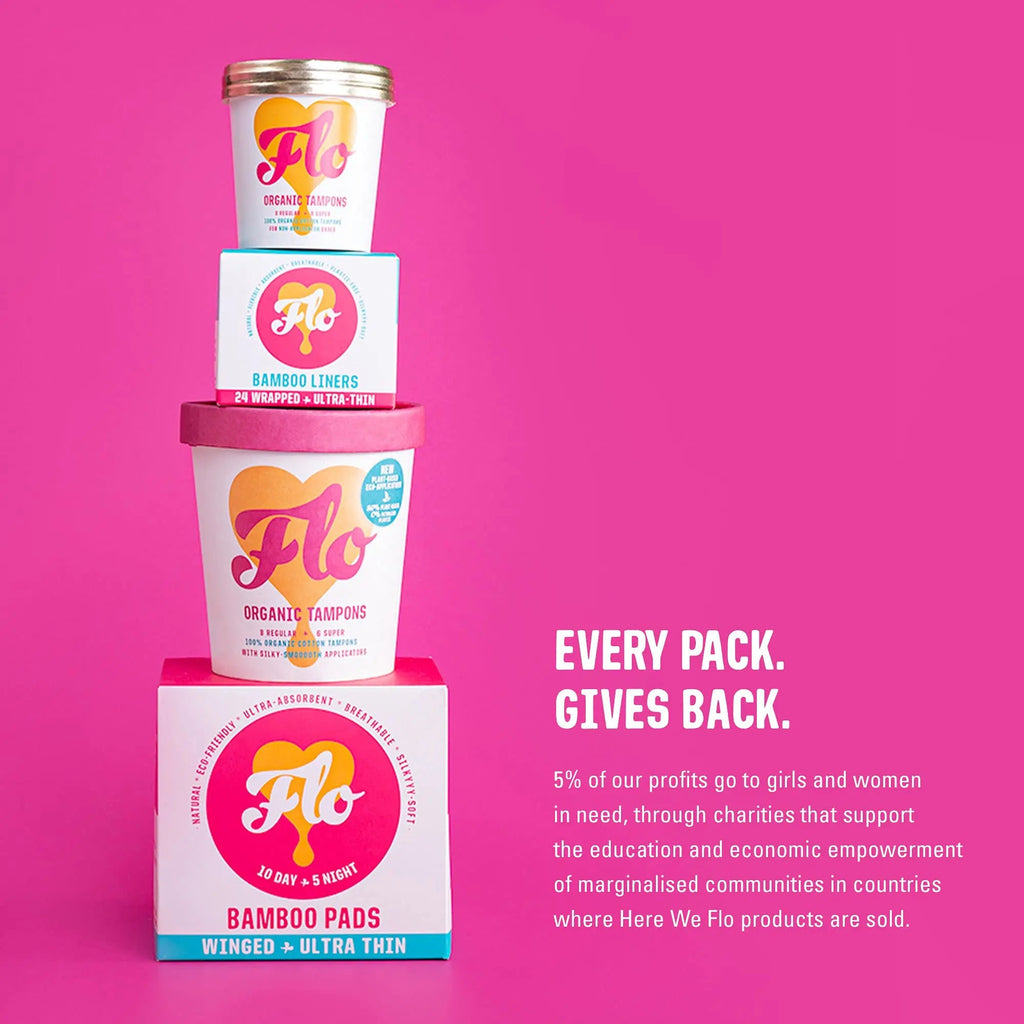 FLO - Organic Bamboo Daily Panty Liners, Plant-Based Cotton, Biodegradable FLO Au supplements