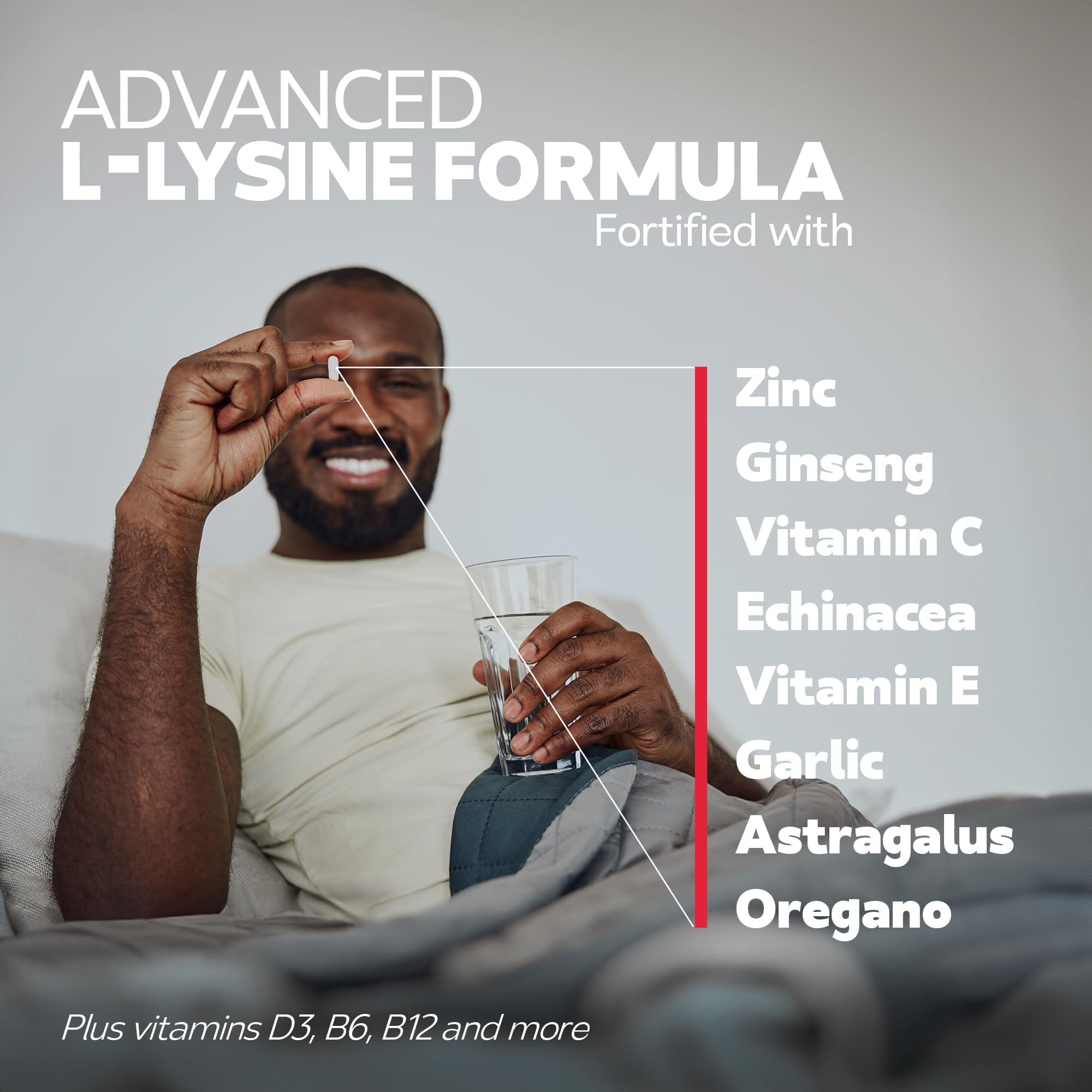 Bravado Labs L-Lysine 250mg Capsules – Immune & Cold Sore Support – Vegan, Non-GMO, Allergen-Free, 3rd-Party Tested