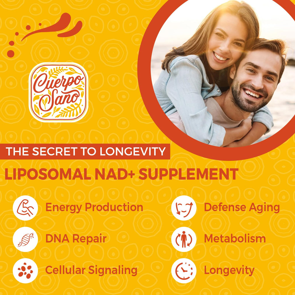 Cuerpo Sano 2000 MG NAD Supplement, Liposomal NAD+ with High Absorption, More Efficient Than Nicotinamide Riboside, Pure & Plus Boosting Supplement, Aging Defense, Metabolism & Cellular, 60 softgels Cuerpo Sano Au supplements