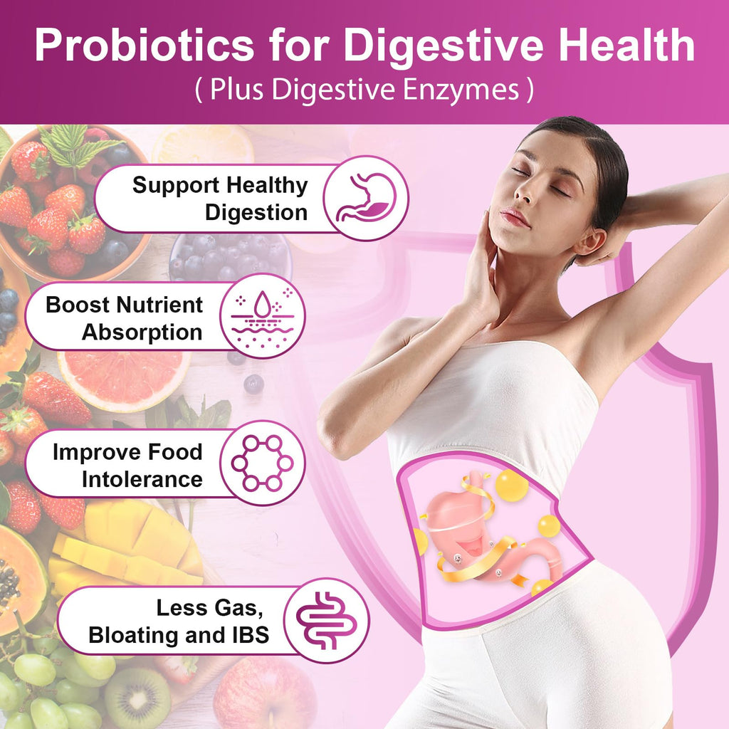 NATURE TARGET Probiotics for Women, 100 Billion CFUs Probiotic with Digestive Enzymes & Prebiotics, Vaginal Probiotics with Cranberry for Urinary Tract Health