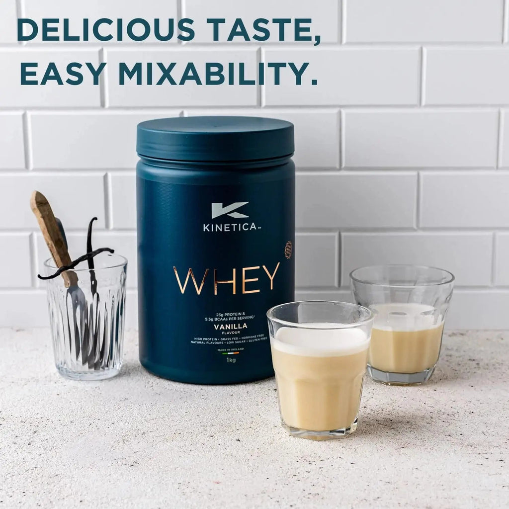 Kinetica Vanilla Whey Protein Powder | 4.5kg | 23g Protein per Serving | 150 Servings Kinetica Au supplements