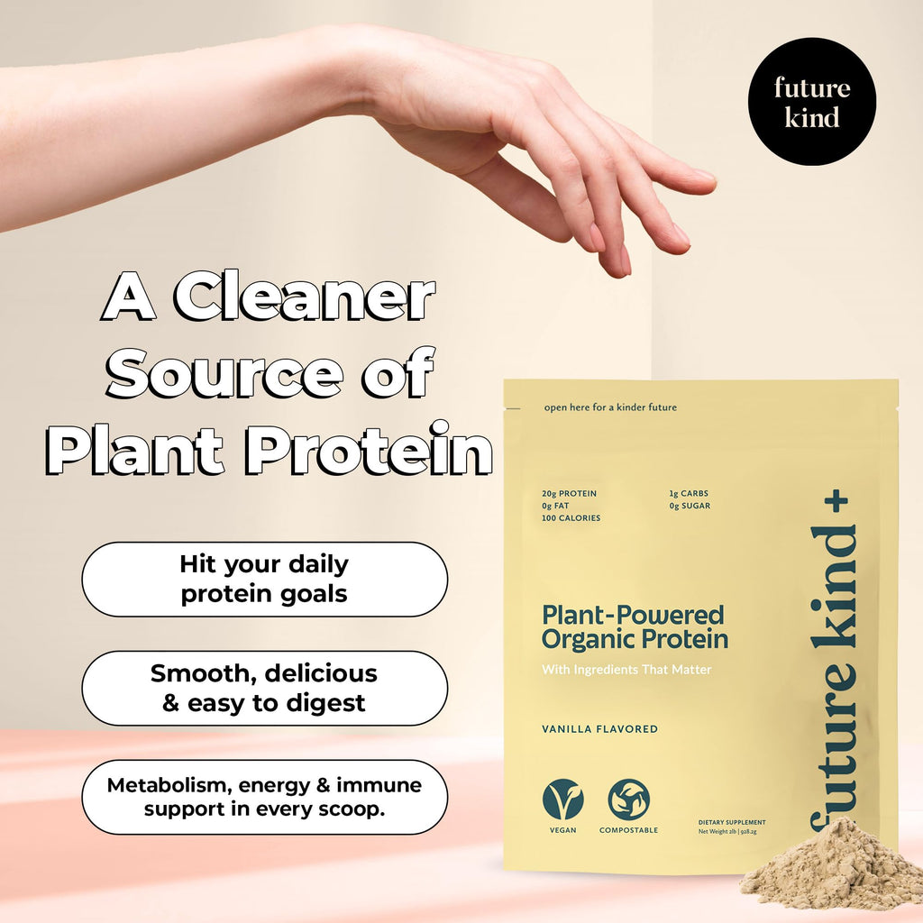 Future Kind Vegan Protein Powder, Vanilla, Pea Plant Protein for Lean Muscle with Iron & Fiber, Whey-Free, Sugar-Free, Soy-Free, Non-Dairy (34 Servings) Future Kind Au supplements