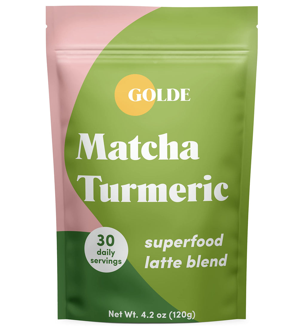 GOLDE - Superfood Latte Blend - Matcha Turmeric - Plant-Based w/Turmeric, Coconut, & Matcha - Stress Balance - Vegan, Keto, & Sugar-Free - 30 Servings GOLDE Au supplements
