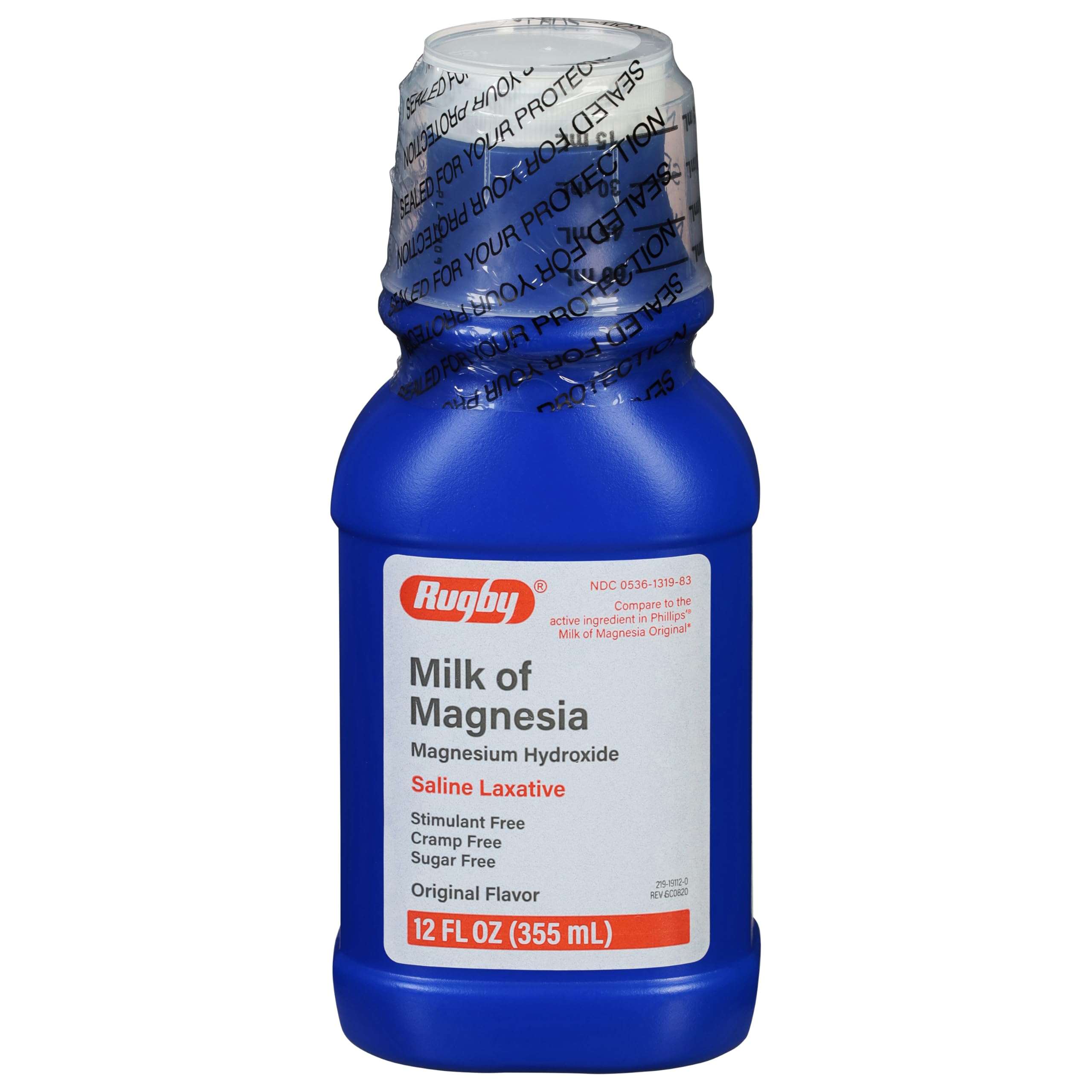 Rugby Milk of Magnesia Magnesium Hydroxide Saline Laxative – Stimulant, Cramp & Sugar-Free - Original Flavor – 12 Fl Oz RUGBY LABORATORIES Au supplements