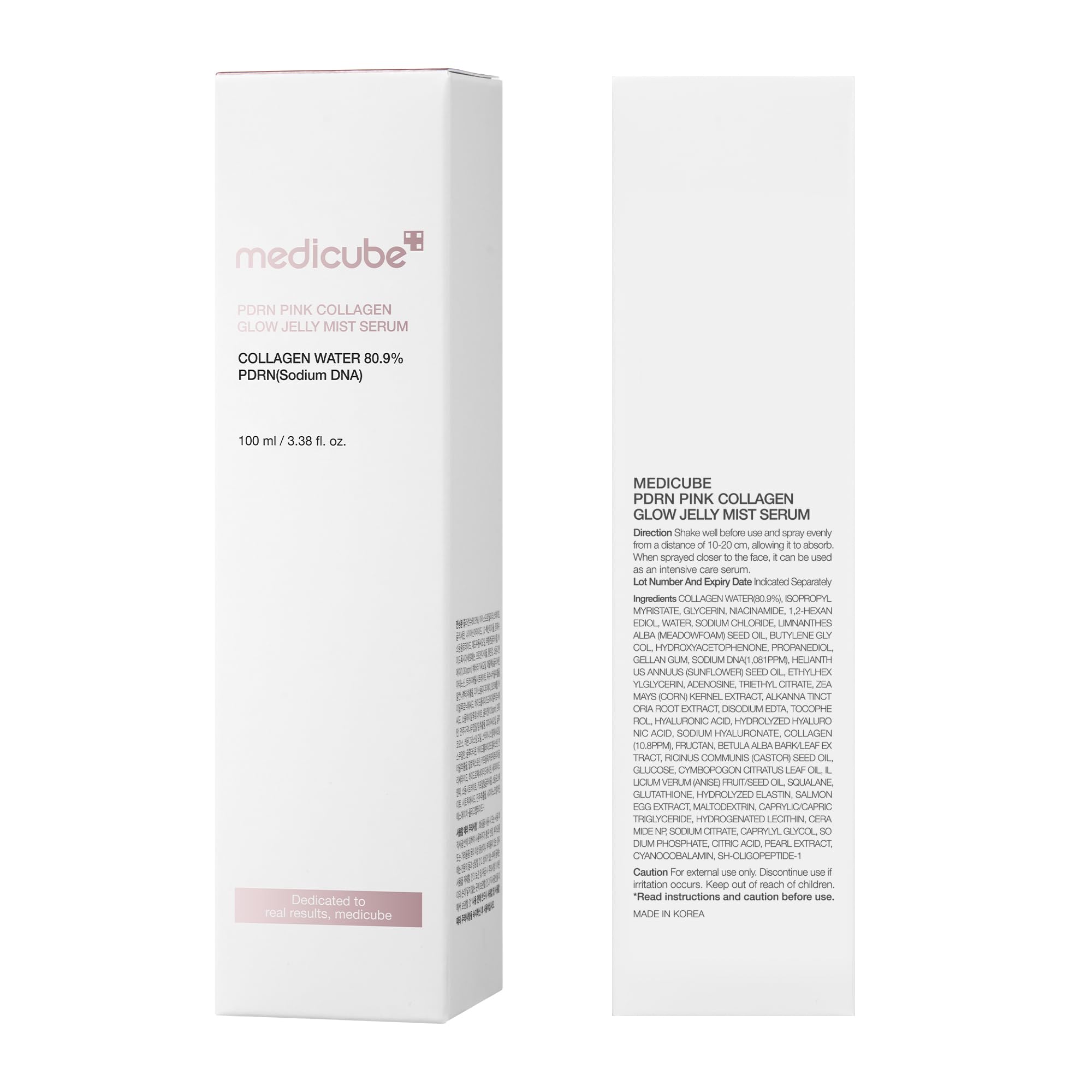 medicube Jelly Mist Serum with Pink PDRN Collagen | Dual-Texture Glow Spray with Niacinamide, Glutathione, Ceramide, Hyaluronic Acid