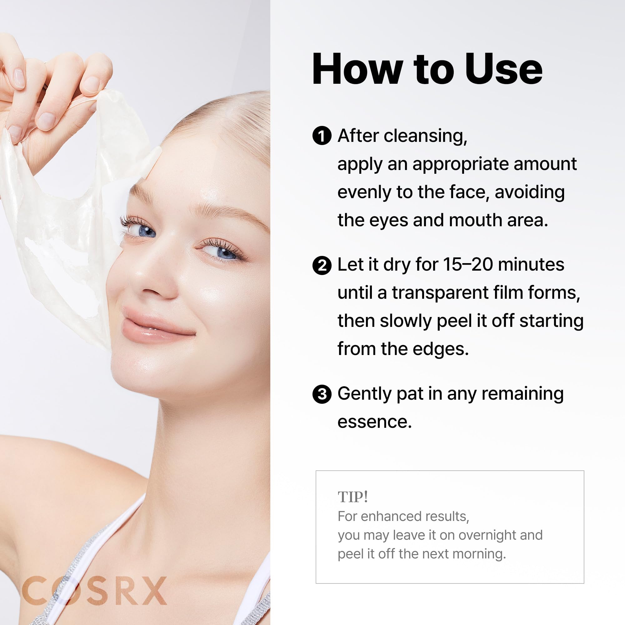 COSRX PDRN EXOSOME Glaze Wrapping Mask with SALMON DNA PDRN, Easy Peel-Off Overnight Mask for Glass Skin, Firmness