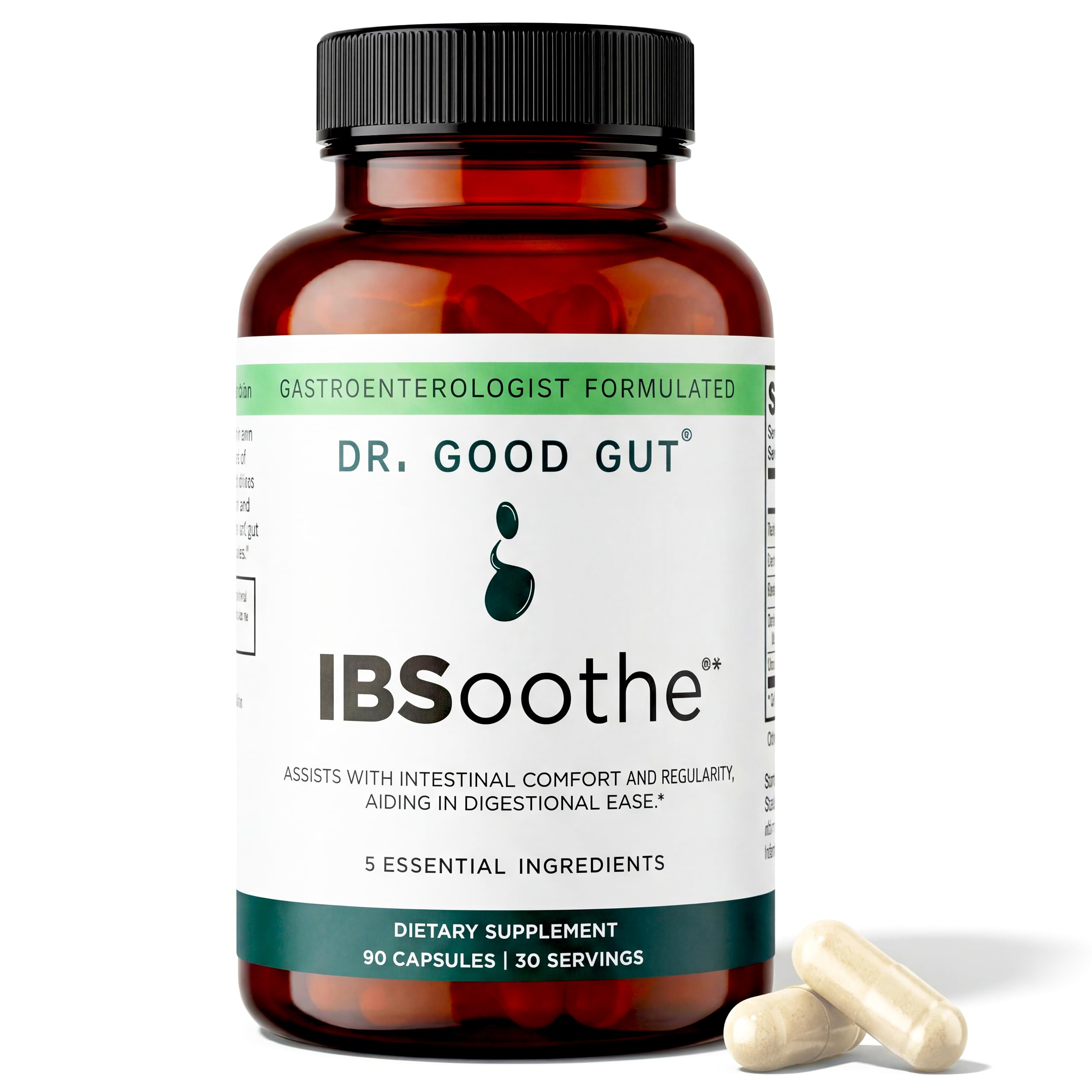 IBSoothe by Dr. Good Gut – Gut Health Supplement for Women & Men with Fiber, Probiotics, Enzymes & Peppermint Oil for Bloating Relief, Digestive Support, IBS Relief & Daily Gut Wellness – 90 Capsules DR. GOODGUT Au supplements