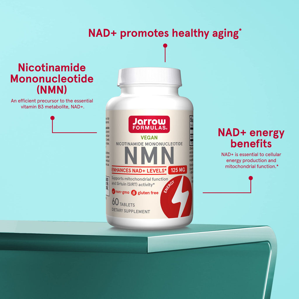 Jarrow Formulas Nicotinamide Mononucleotide (NMN) - 60 Tablets - Supports Energy Production - Dietary Supplement - Vegan, Gluten Free, Non-GMO - 60 Servings (Packaging May Vary) Jarrow Formulas Au supplements