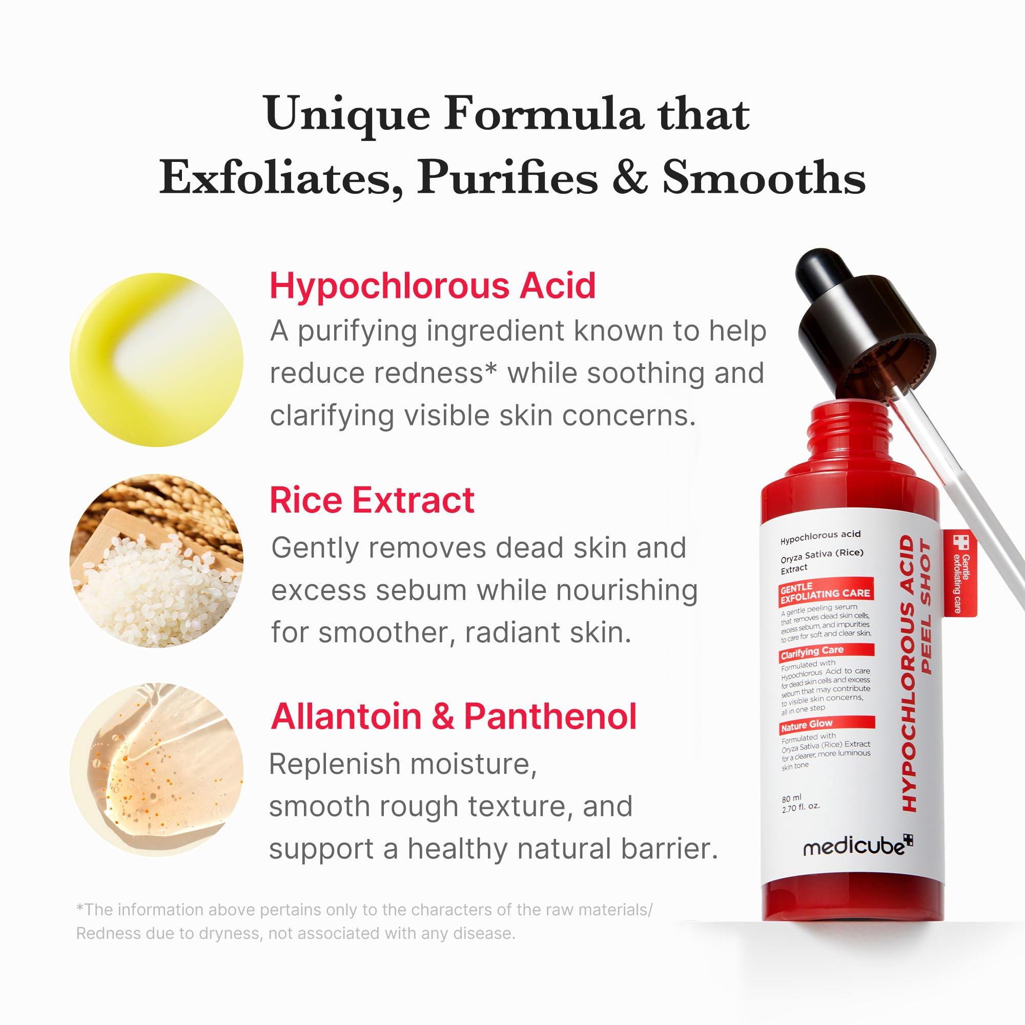 medicube Peel Shot with Hypochlorous Acid | Gentle Exfoliating Serum for Dead Skin Cells & Pores, Blackheads & Excess Sebum Control