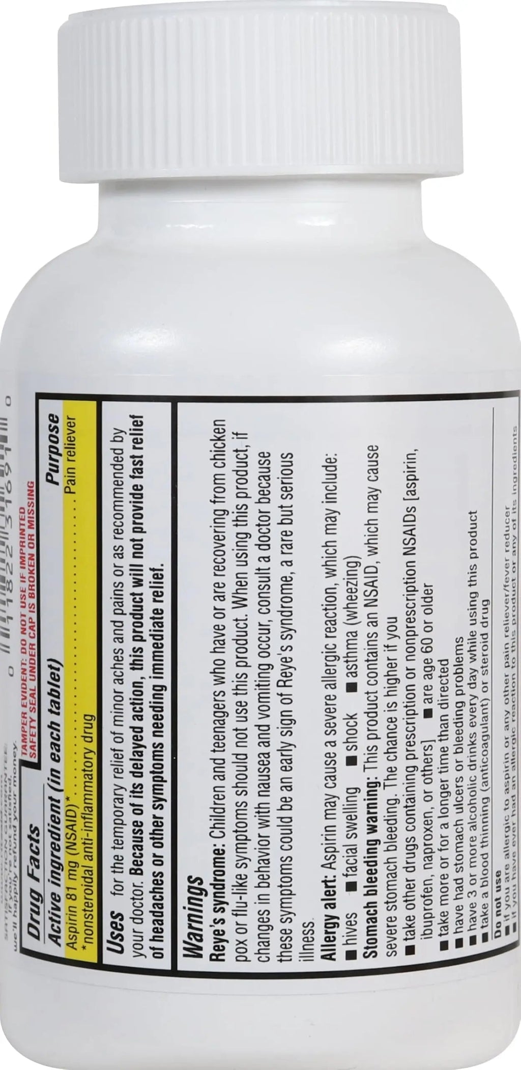 Rite Aid Aspirin Enteric Tablets - 81 mg Aspirin - 500 Count - Low-Dose for Headache Relief - Safety Coated - Aspirin Regimen - Migraine Medicine - Pain Relief Rite Aid Au supplements