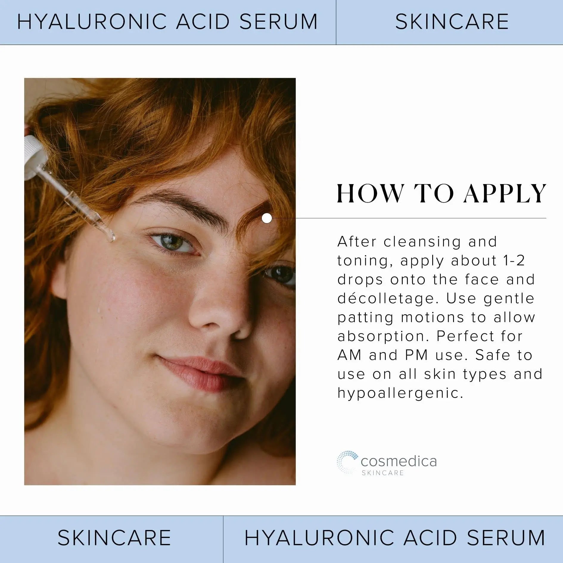 Hyaluronic Acid Serum for Skin 100% Pure Anti Aging Serum Intense Hydration Cosmedica Skincare Au supplements