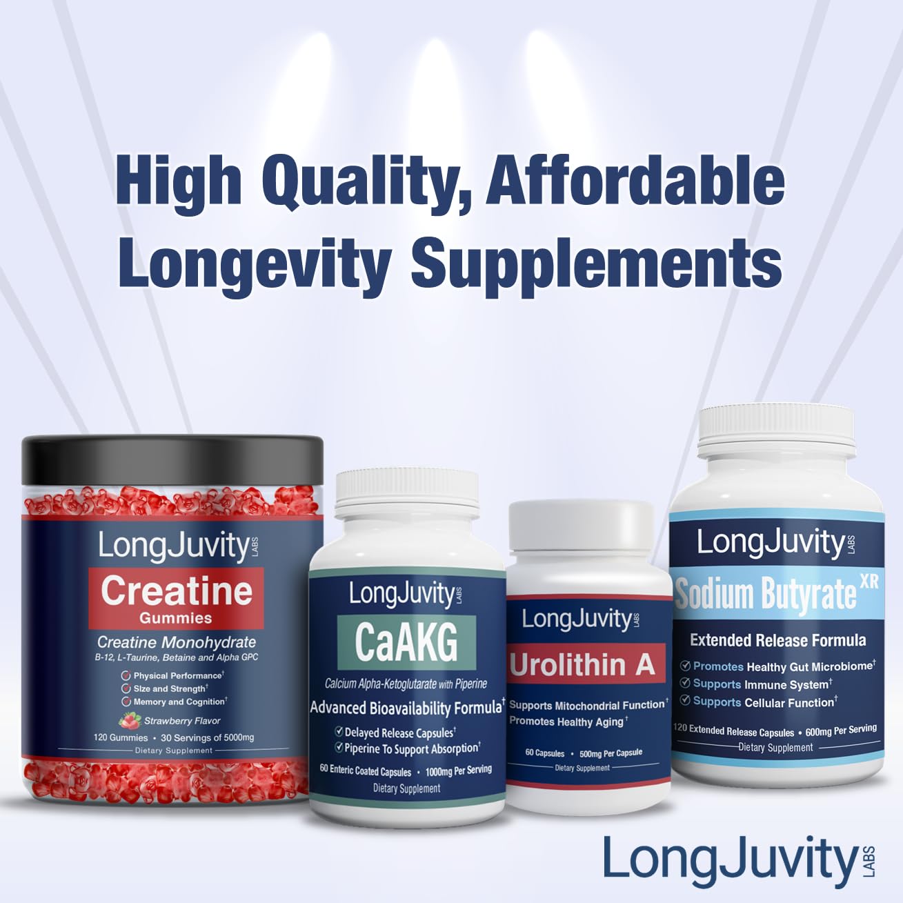 LongJuvity Sodium Butyrate Supplement (300mg) - Optimal Gut Health for Men & Women - Digestion Support & Leaky Gut Repair - Postbiotic Short Chain Fatty Acid, Lab Tested (120 Extended Release Caps) LongJuvity Labs Au supplements