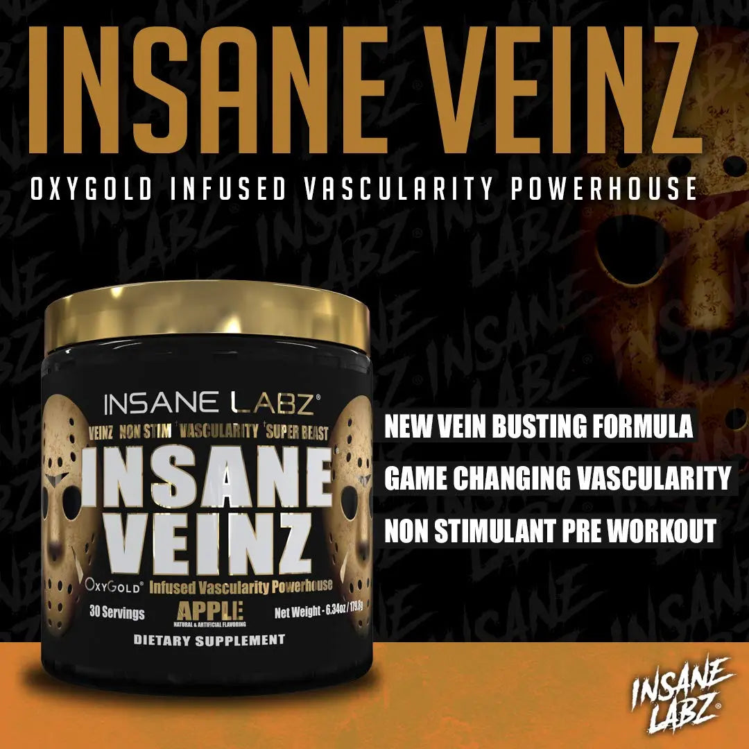 Insane Labz Psychotic Gold and Insane Veinz Gold Pre Workout Nitric Oxide Booster Stack Insane Labz Au supplements