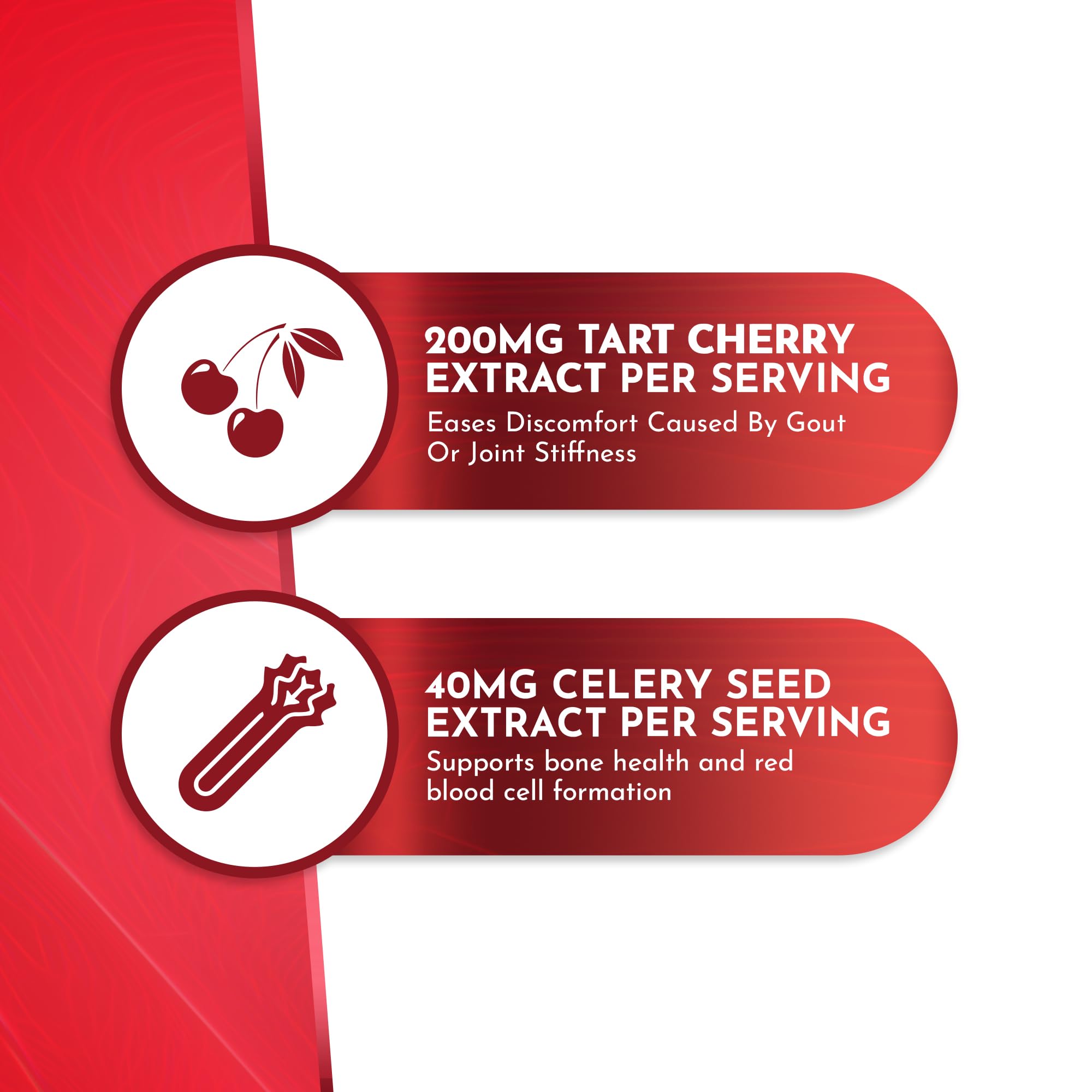 Atlantis Nutrition Tart Cherry Gummies with Celery Seed Extract - Advanced Uric Acid Cleanse for Immediate Relief | Joint Relief & Recovery
