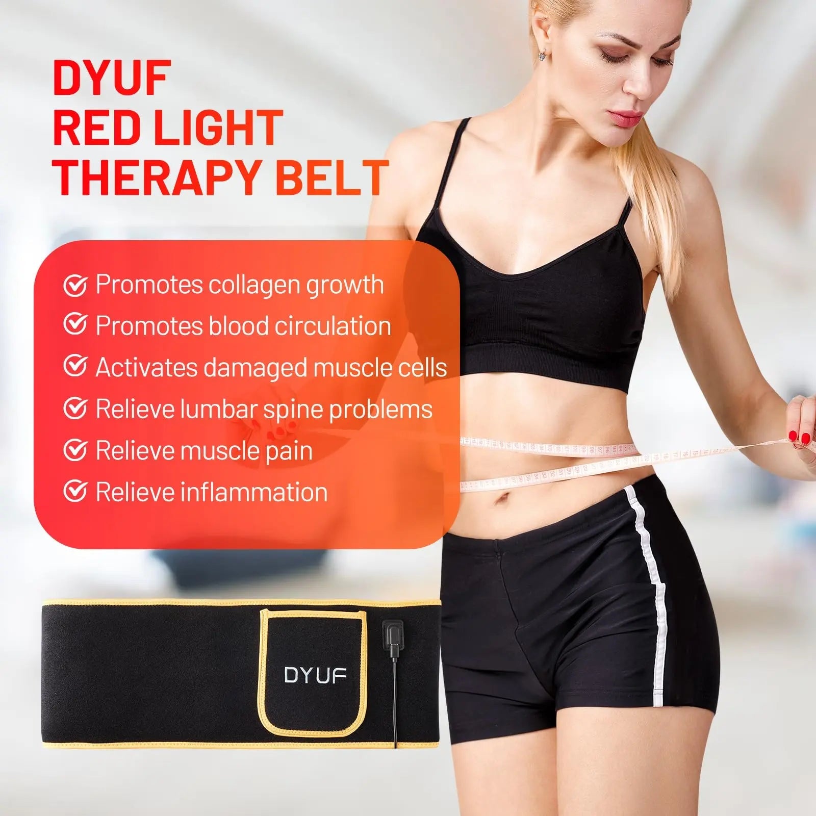 Red Light Therapy Belt DYUF Infrared Light Therapy : Muscle Recovery, Pain Relief, and Healing Device DYUF Au supplements