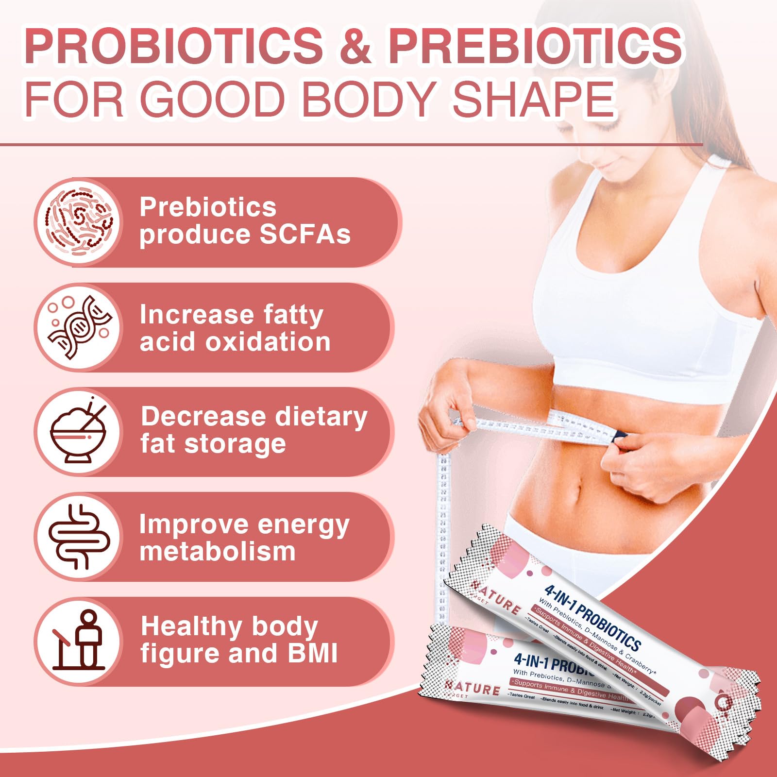 NATURE TARGET Probiotics-for-Women Prebiotics-and-Probiotics-Powder, 100-Billion-CFUs 45-Day-Supply, Women's-Probiotic with D-Mannose and Cranberry for Urinary Tract/Gut/Digestive Health NATURE TARGET Au supplements