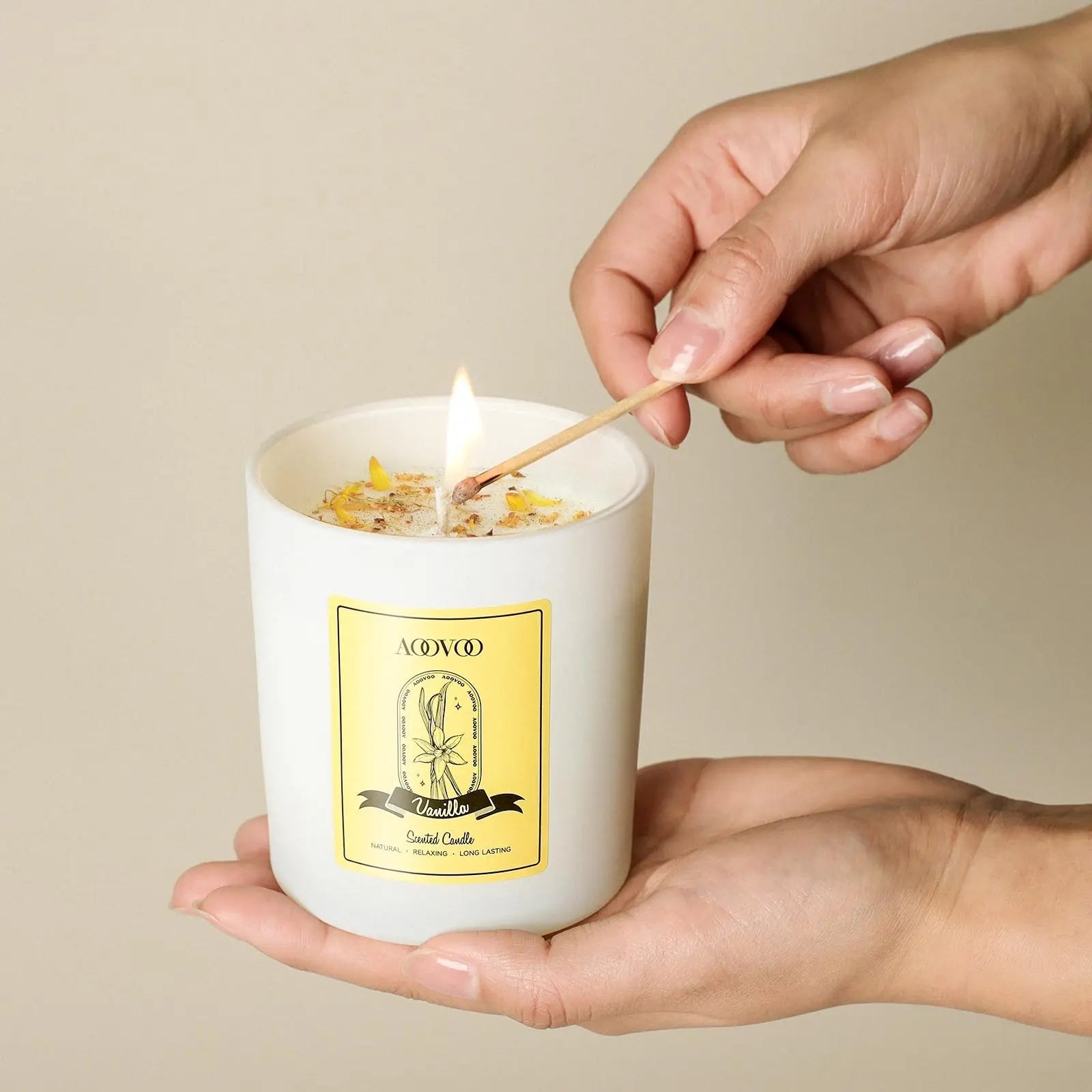 Vanilla Soy Candles Gift for Women - Aromatherapy Candle with Crystals Inside, 10oz Natural Soy Wax Candles AOOVOO Au supplements