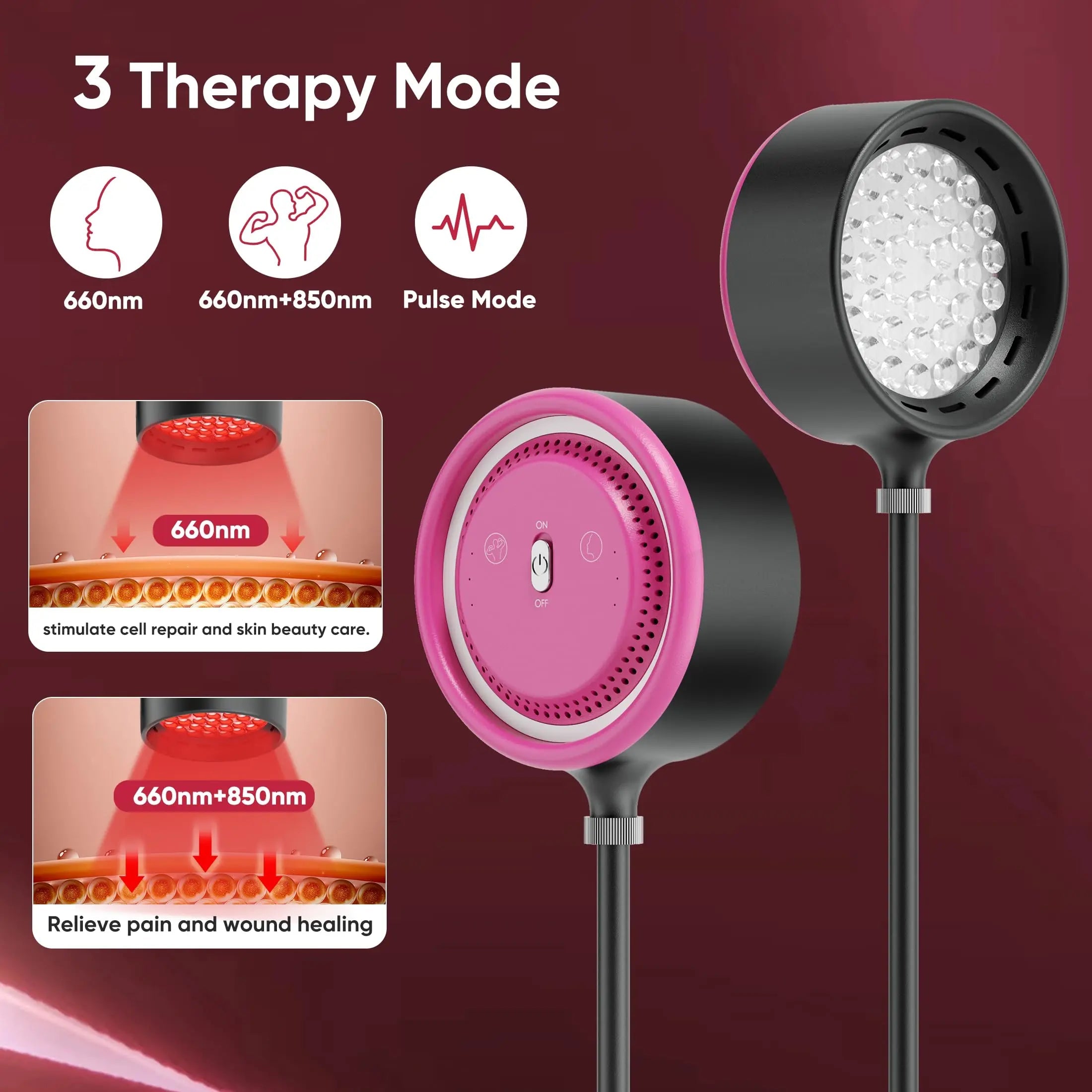 Caromolly Red Light Device Lamp, 660nm Red Light and 850nm Near-Infrared Light Combo Caromolly Au supplements
