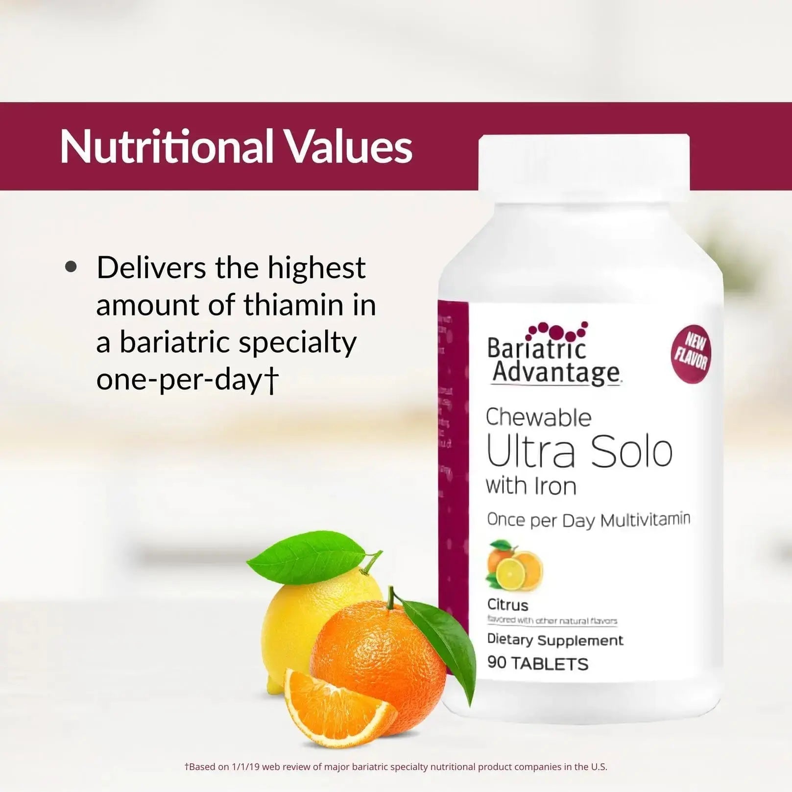 Bariatric Advantage Chewable Ultra Solo with Iron - Once-Per-Day Daily Multivitamin - for Bariatric Surgery Patients - Thiamin, Vitamin A & More Bariatric Advantage Au supplements