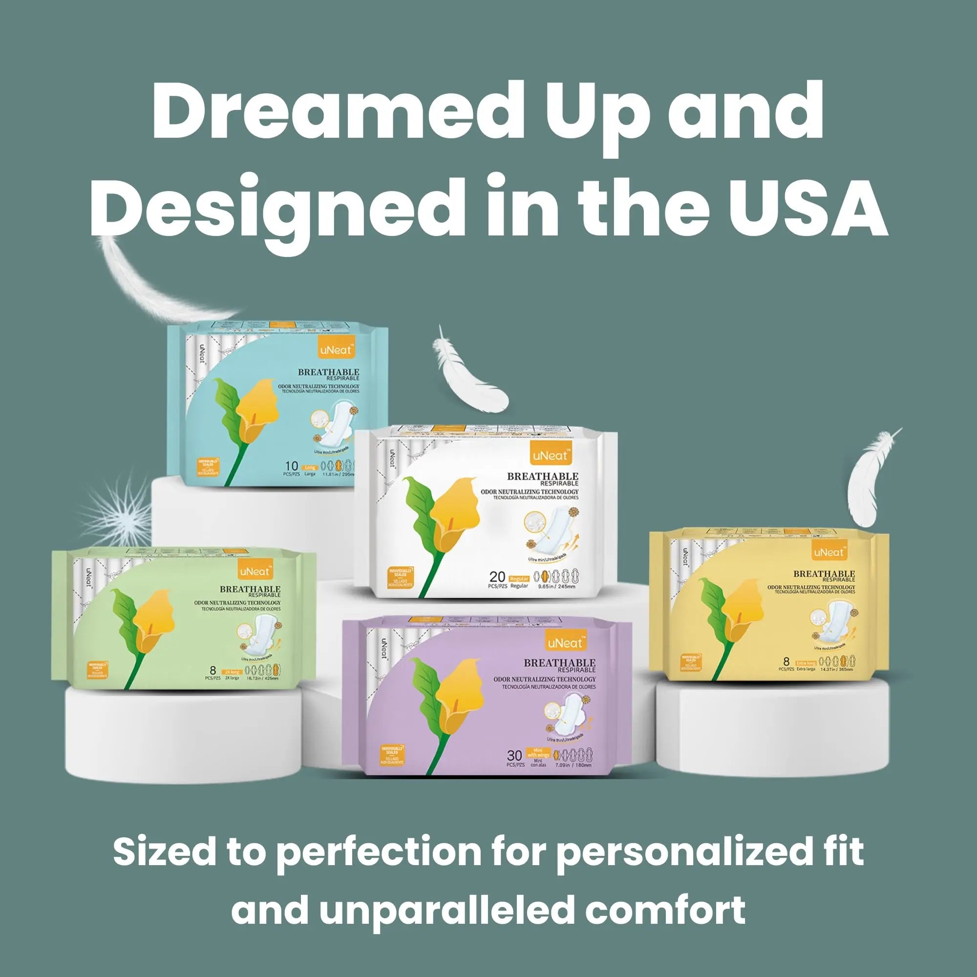 uNeat Regular with Wings Ultra-Thin Sanitary Pads for Women and Teen, Unscented, Eliminates Odor uNeat Au supplements