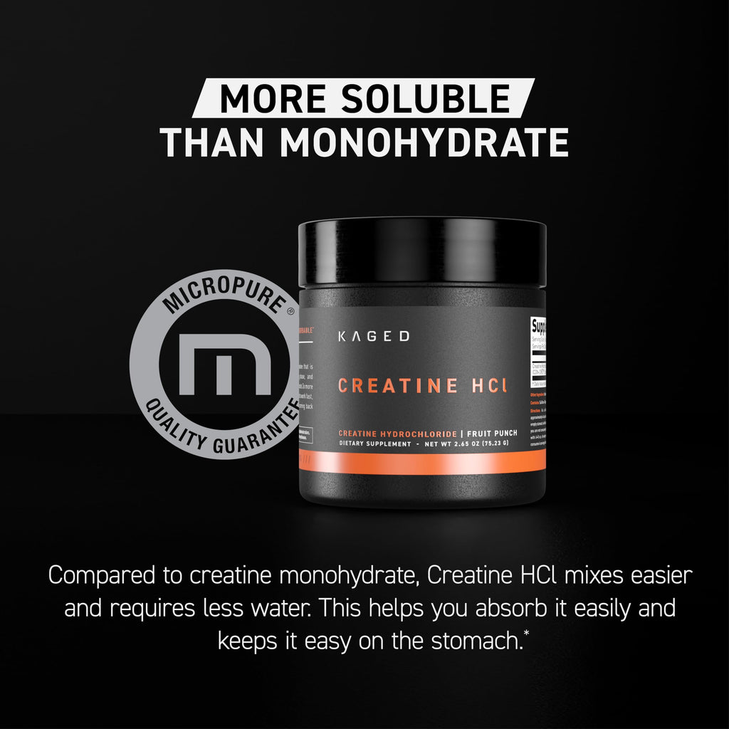 Kaged Creatine HCl Powder | 7X Concentrated vs Mono | Muscle Building & Recovery | High Absorption | No Bloating | Creatine for Men & Women