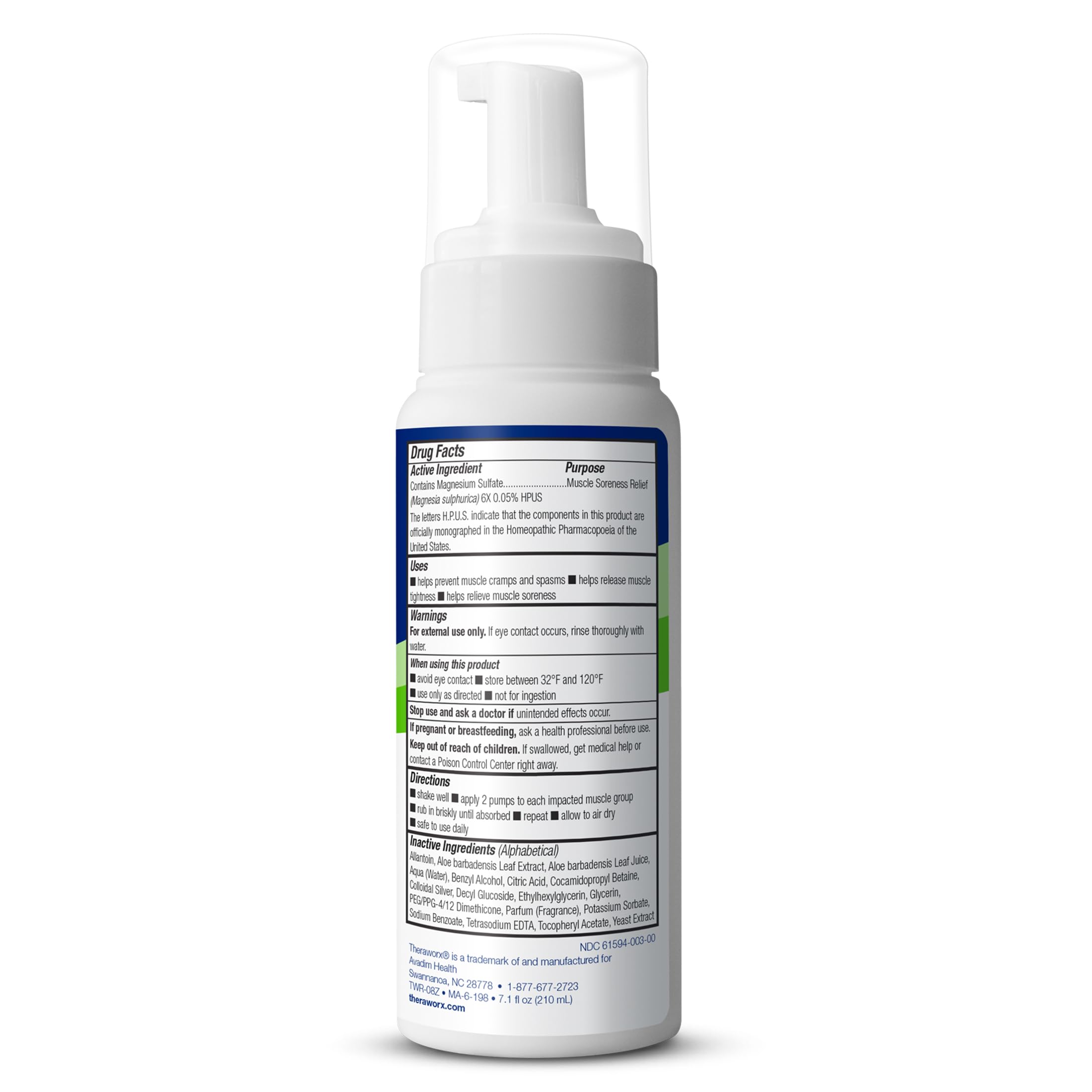 Theraworx Relief for Muscle Cramps Foam Fast-Acting Muscle Spasm, Leg Soreness with Magnesium Sulfate - 7.1 oz - 1 Count Theraworx Au supplements
