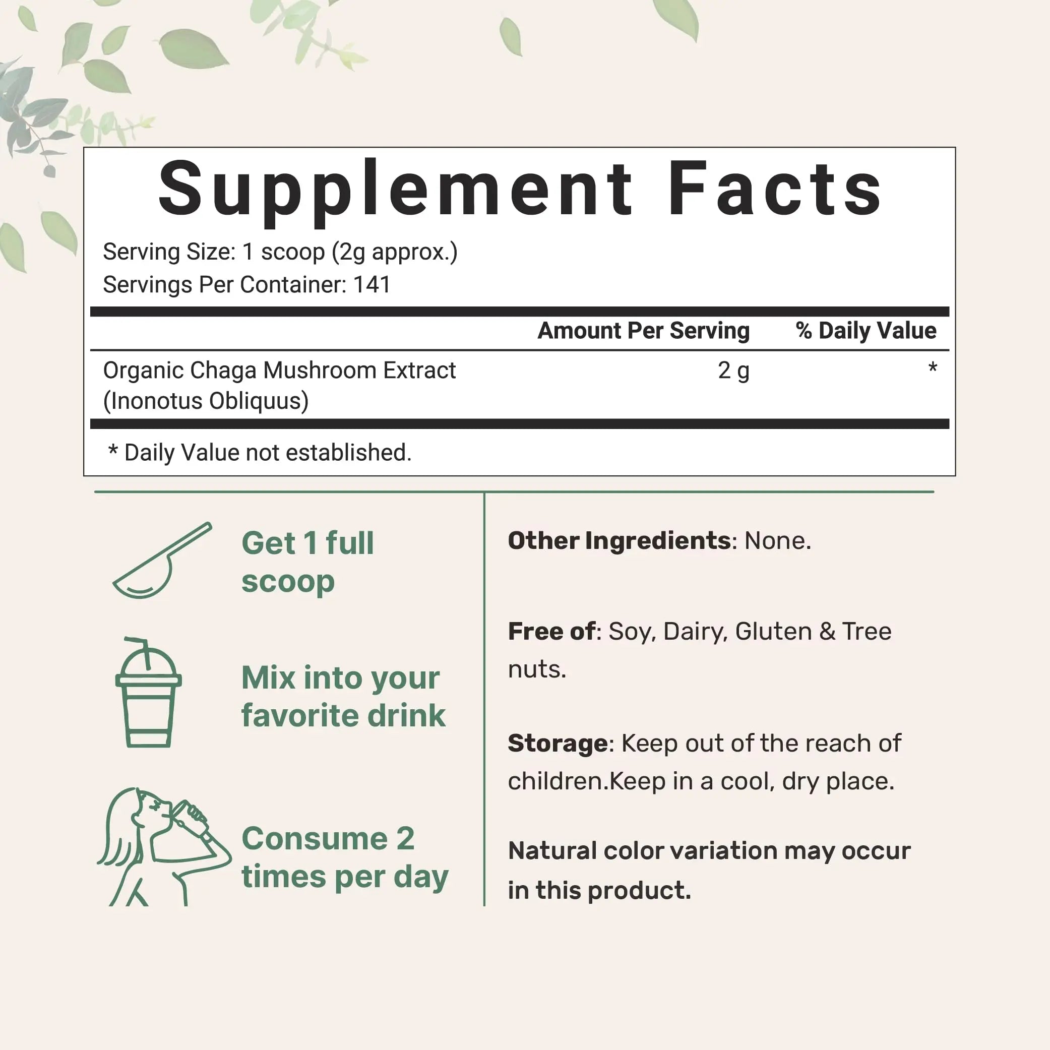 Micro Ingredients Organic Chaga Mushroom Extract 100:1 Powder, 10 Ounce Micro Ingredients Au supplements